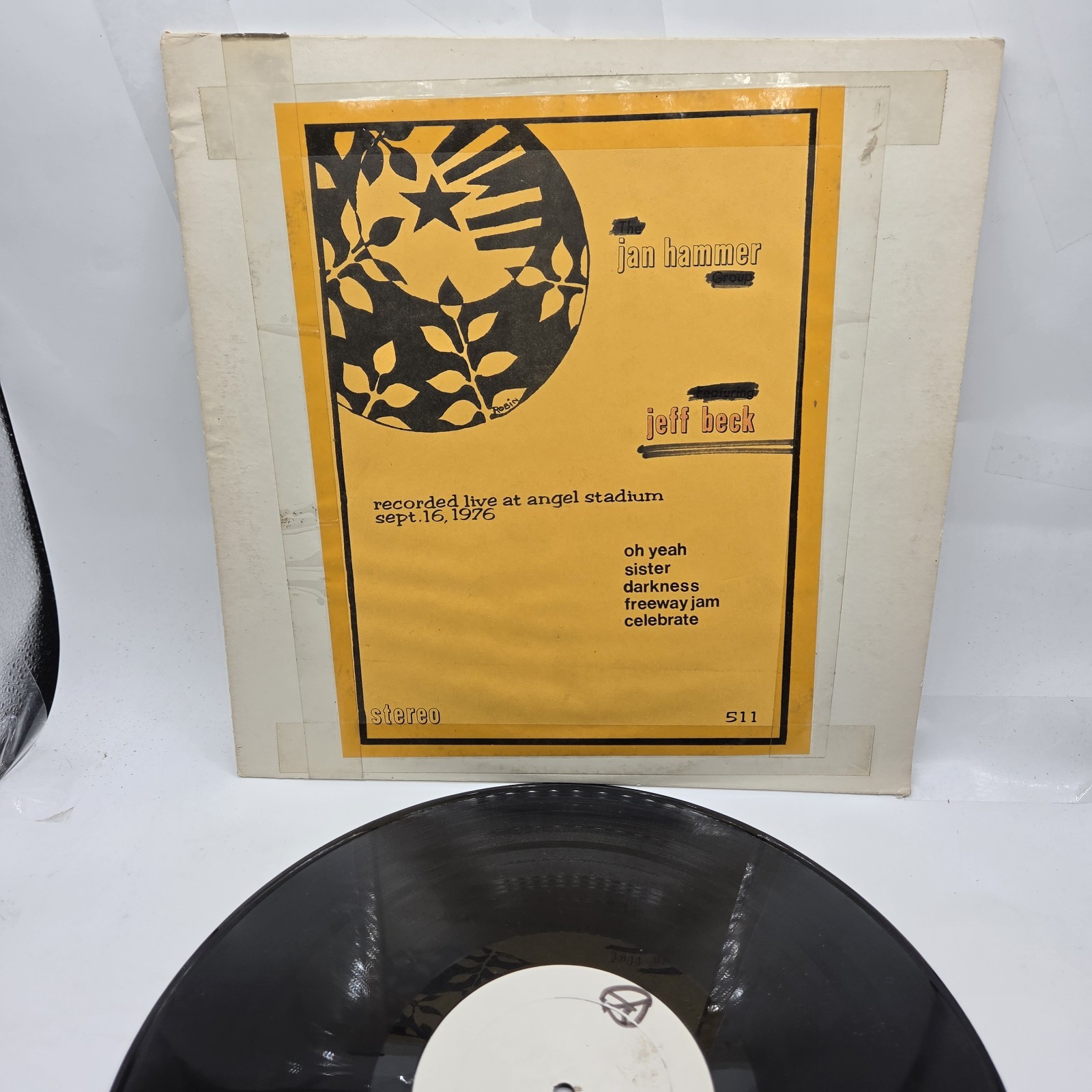 Jeff Beck Live Vinyl Lp Record At Angel Stadium Sep 16th 1976 Custom RARE (VG) Jeff Beck Live Vinyl Lp Record At Angel Stadium Sep 16th 1976 Custom RARE (VG)