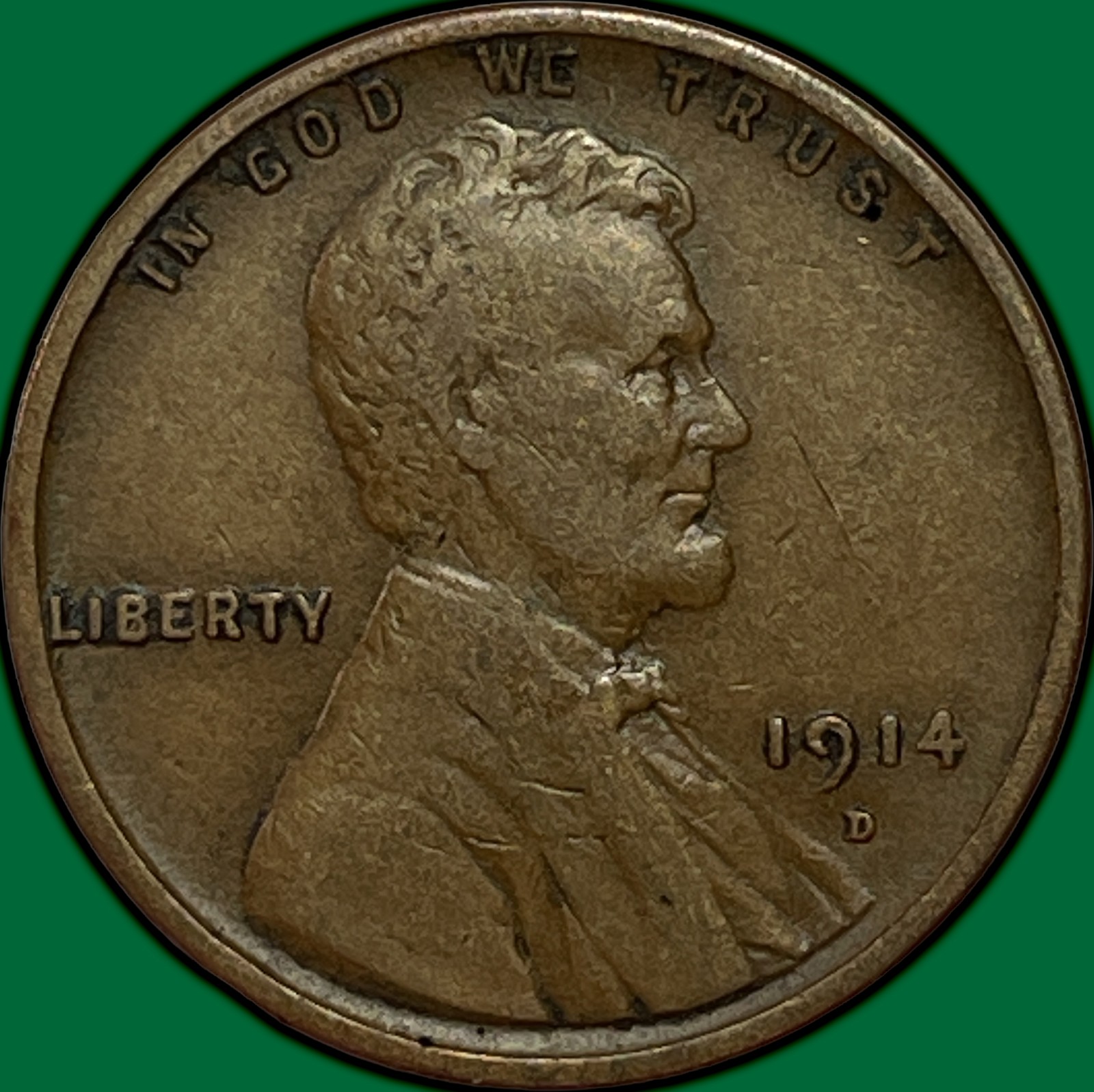1914-D Lincoln Wheat Cent Choice Very Fine VF+/XF Coin #48135