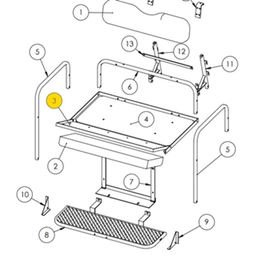 MadJax Genesis 150 Golf Cart Rear Seat Kit Replacement Flip Poly Board