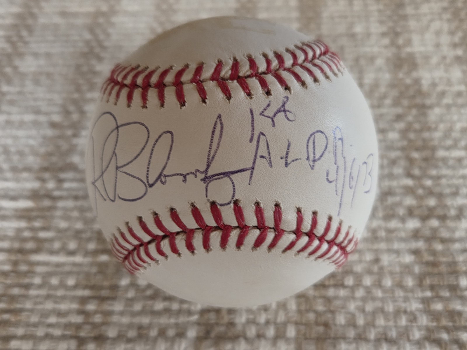 Ron Blomberg signed OML Baseball \