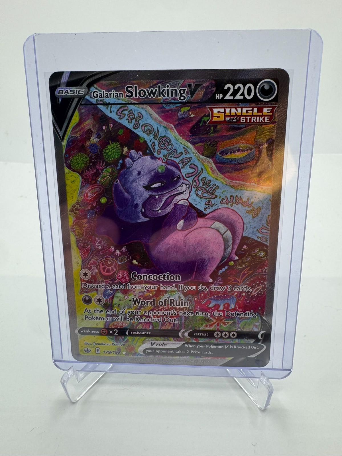 Pokemon Galarian Slowking V 179/198 Chilling Reign Alt Full Art Holo UR 179/198