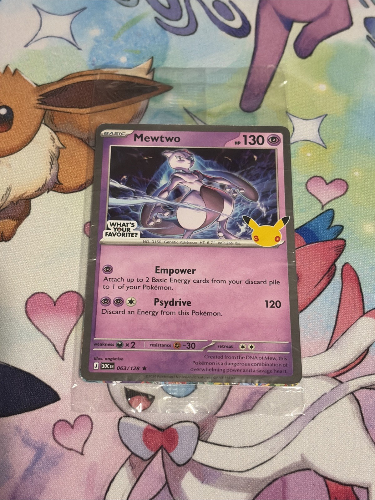 Factory Sealed Mewtwo 063/128 Pokemon 30th Anniversary Target Promo Card