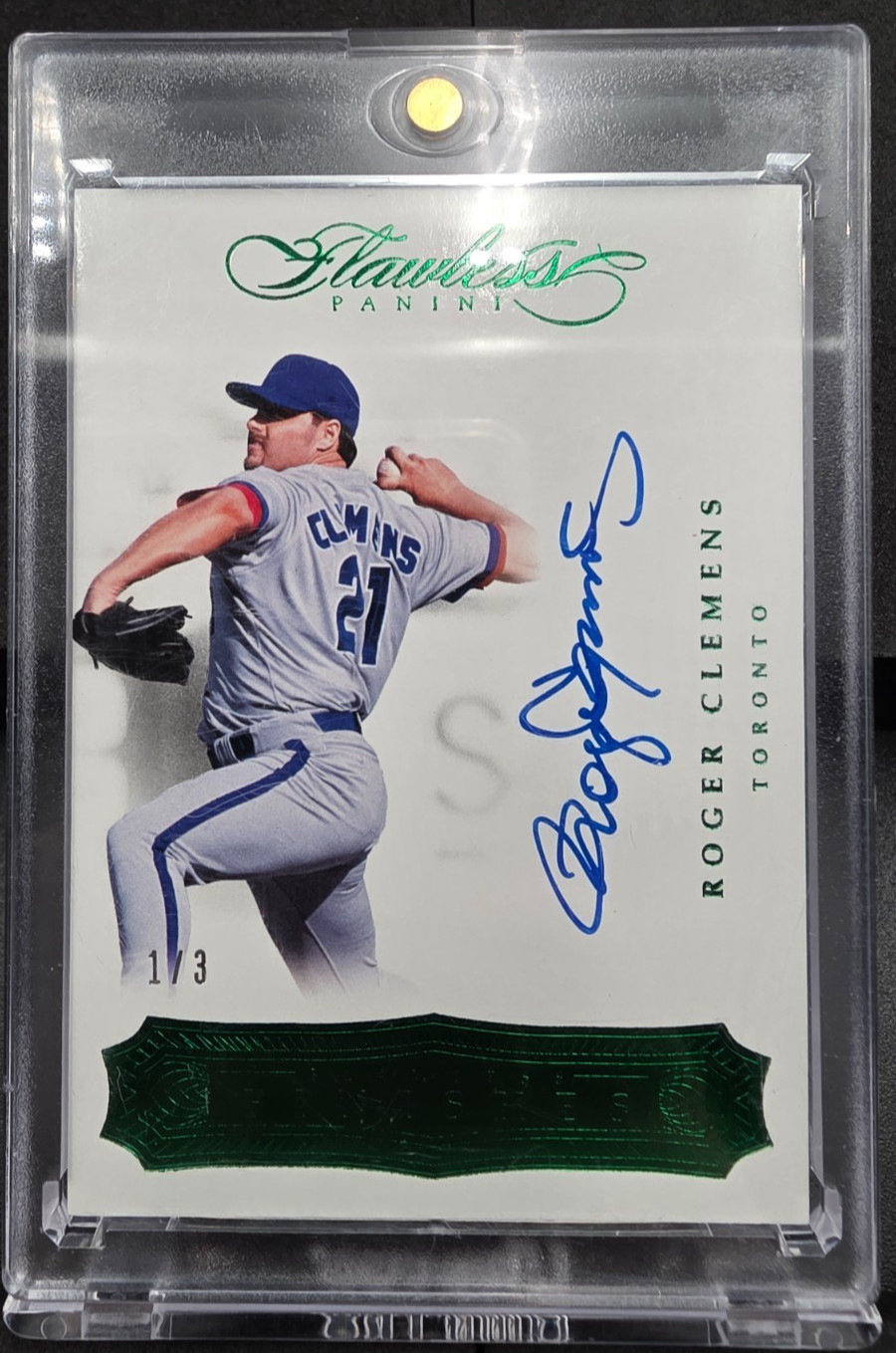 🔥1 OF ONLY 3 EXIST🔥2017 ROGER CLEMENS FLAWLESS FINISHES AUTOGRAPH EMERALD🔥