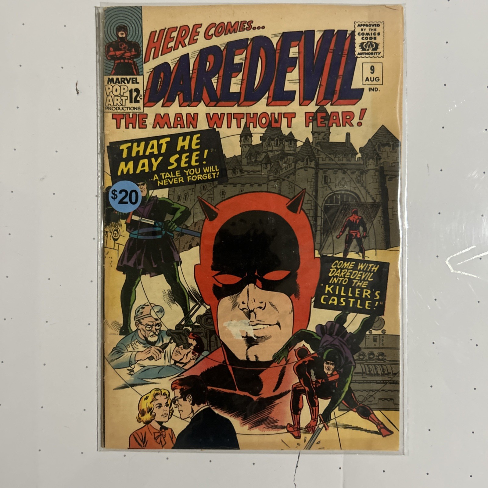 Marvel Daredevil #9 (1965) Stan Lee Wally Wood The Owl Silver Age Marvel Daredevil #9 (1965) Stan Lee Wally Wood The Owl Silver Age