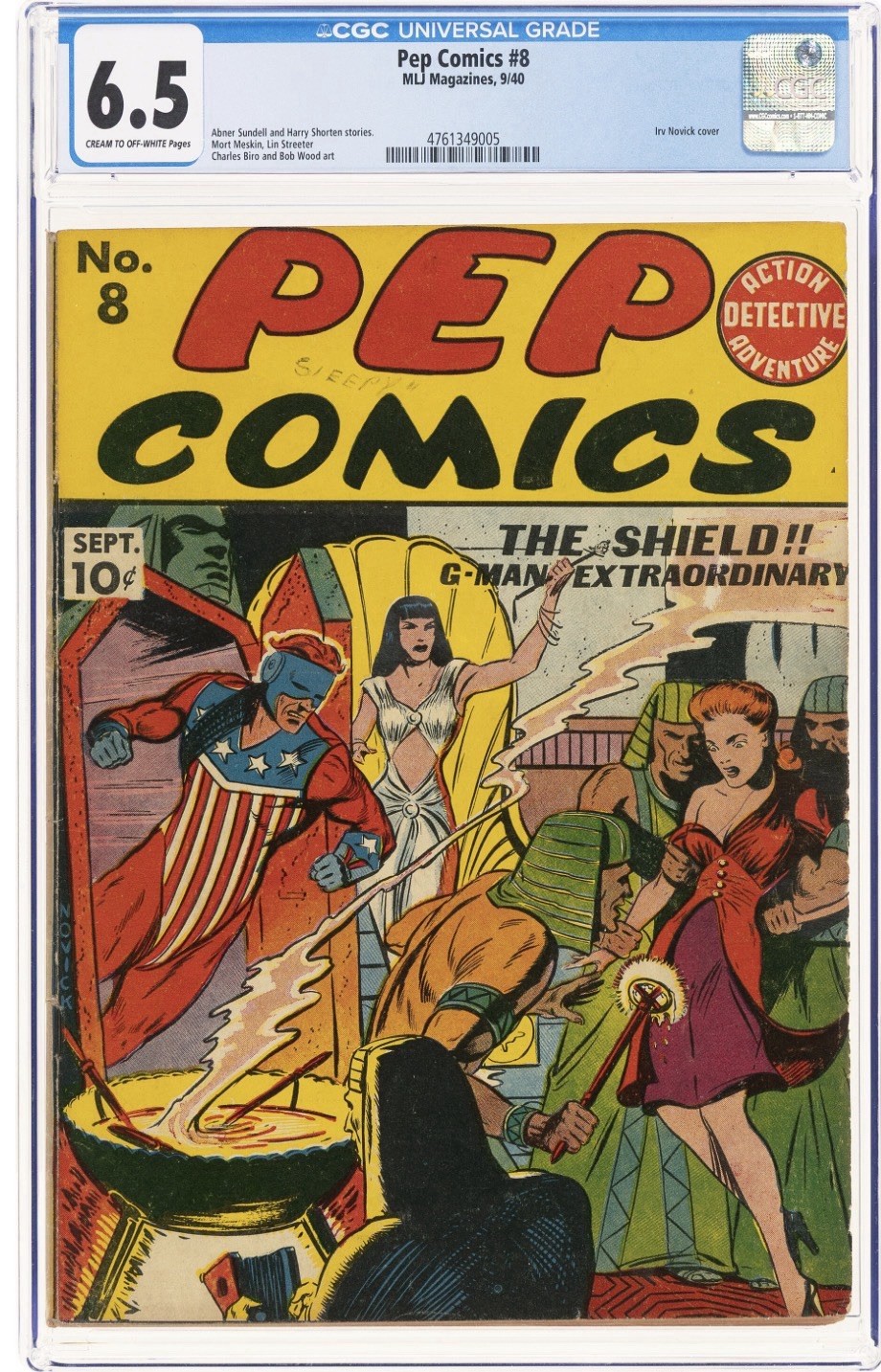 Pep Comics #8 (MLJ Magazines 1940) [CGC 6.5 FN+] Irv Novick Torture Cover