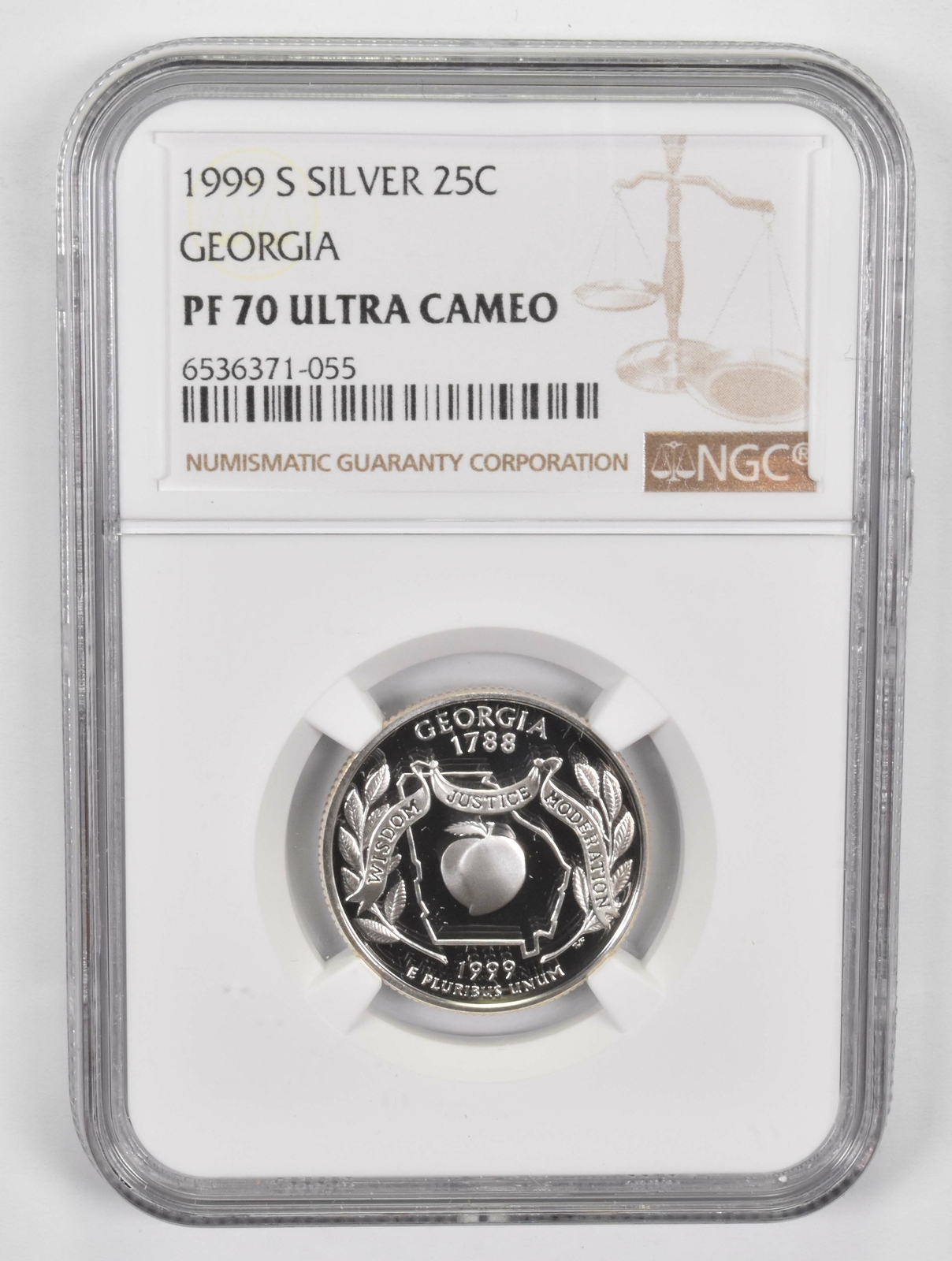 1999-S PF70 UCAM Silver Georgia Quarter NGC Brown Lbl 1999-S PF70 UCAM Silver Georgia Quarter NGC Brown Lbl