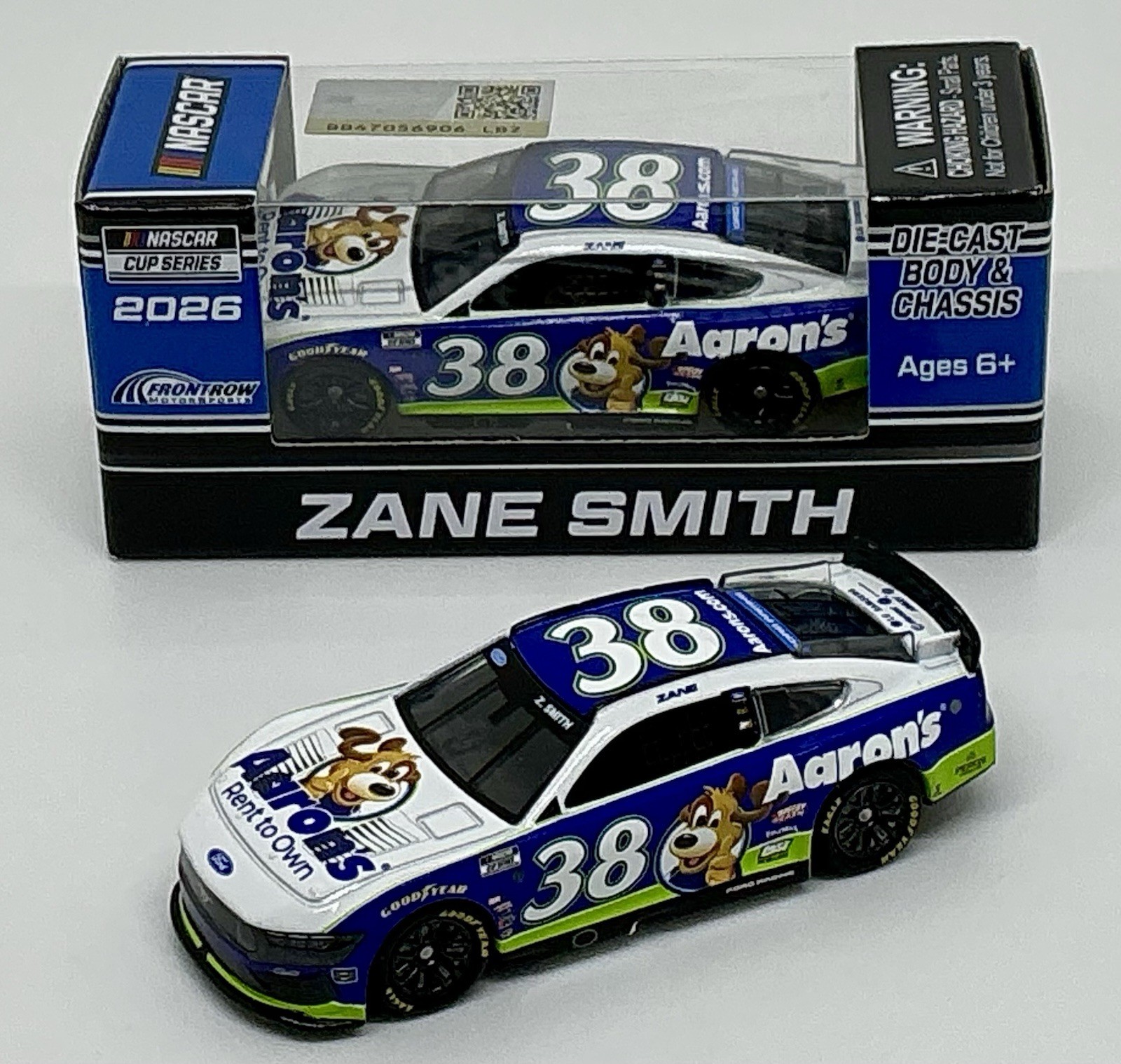 2026 1/64 #38 Zane Smith “Aaron’s Lucky Dog” Mustang Limited Ed. Same Day Ship