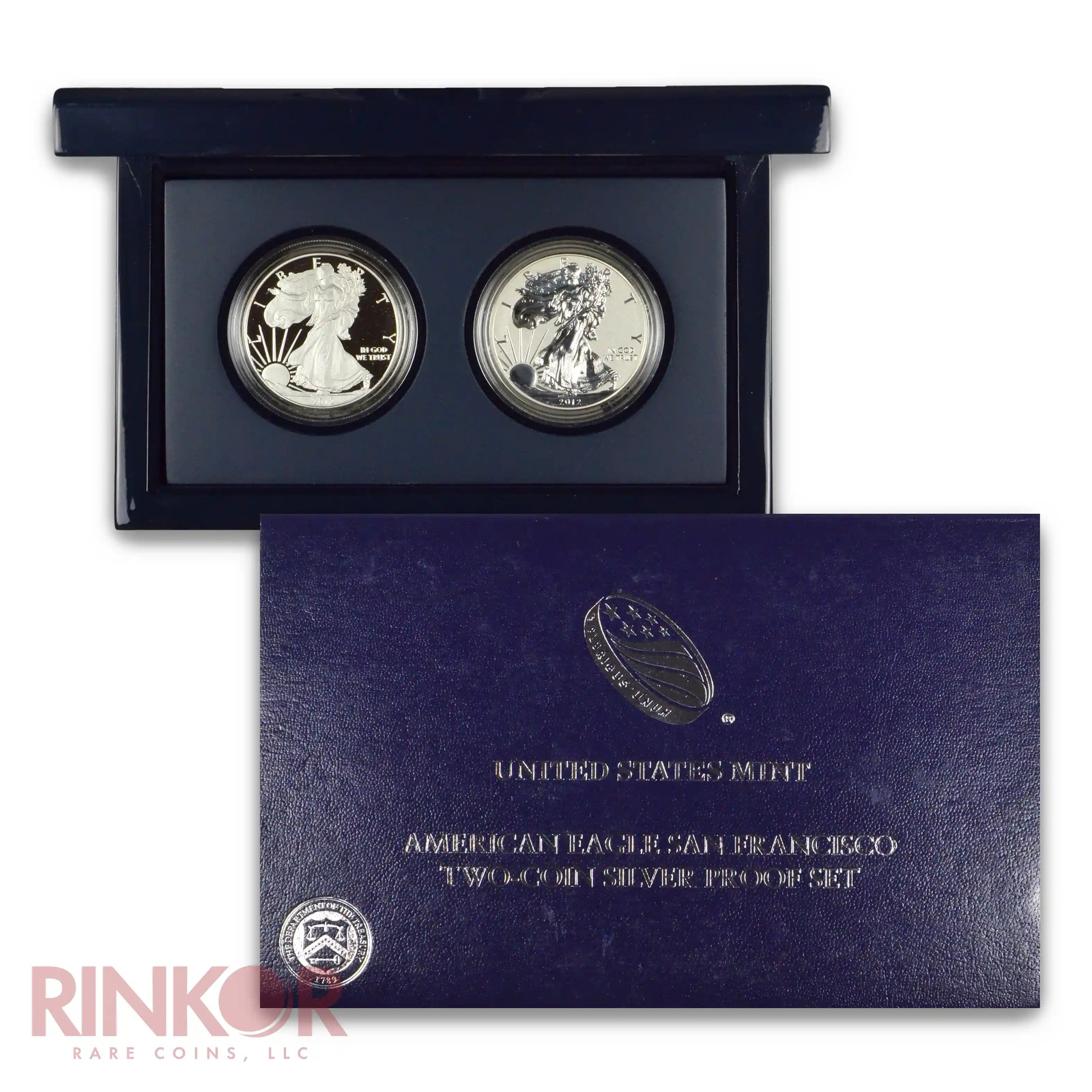 2012-S 75th Anniversary San Francisco Mint Silver Eagle 2-Coin Set (Box and CoA)