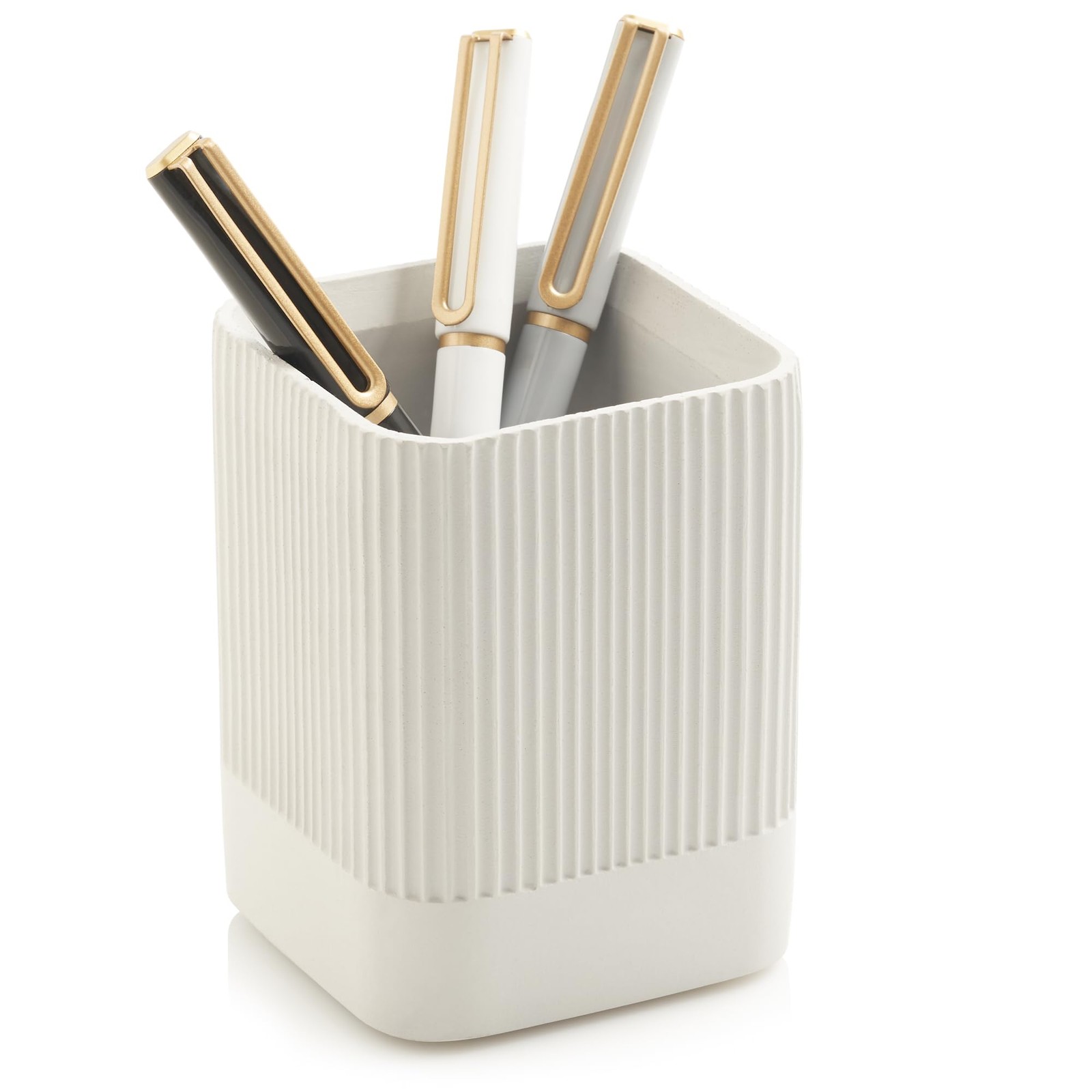 KIBAGA Aesthetic Pen Holder for Desk - Modern Concrete Pencil Holder - Cute a...