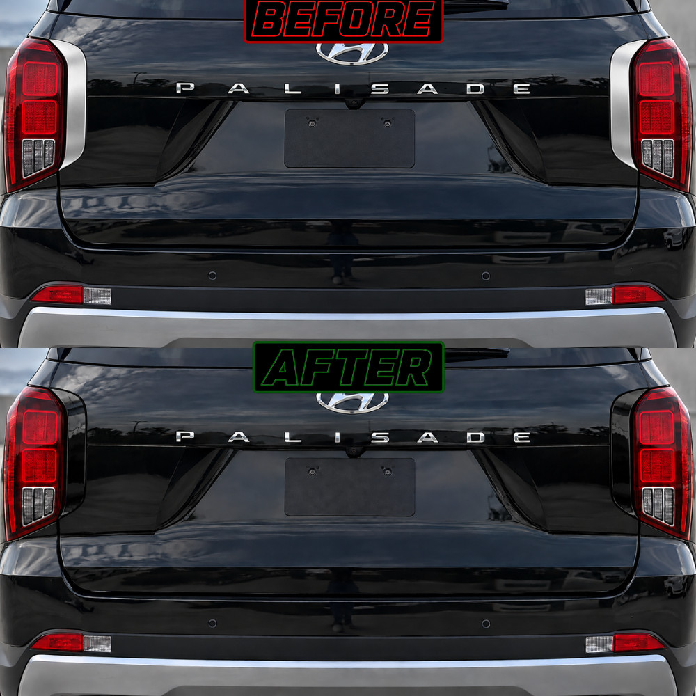 CHROME DELETE BLACKOUT VYNIL OVERLAY FOR 2020-2023 HYUNDAI PALISADE TRUNK TRIM