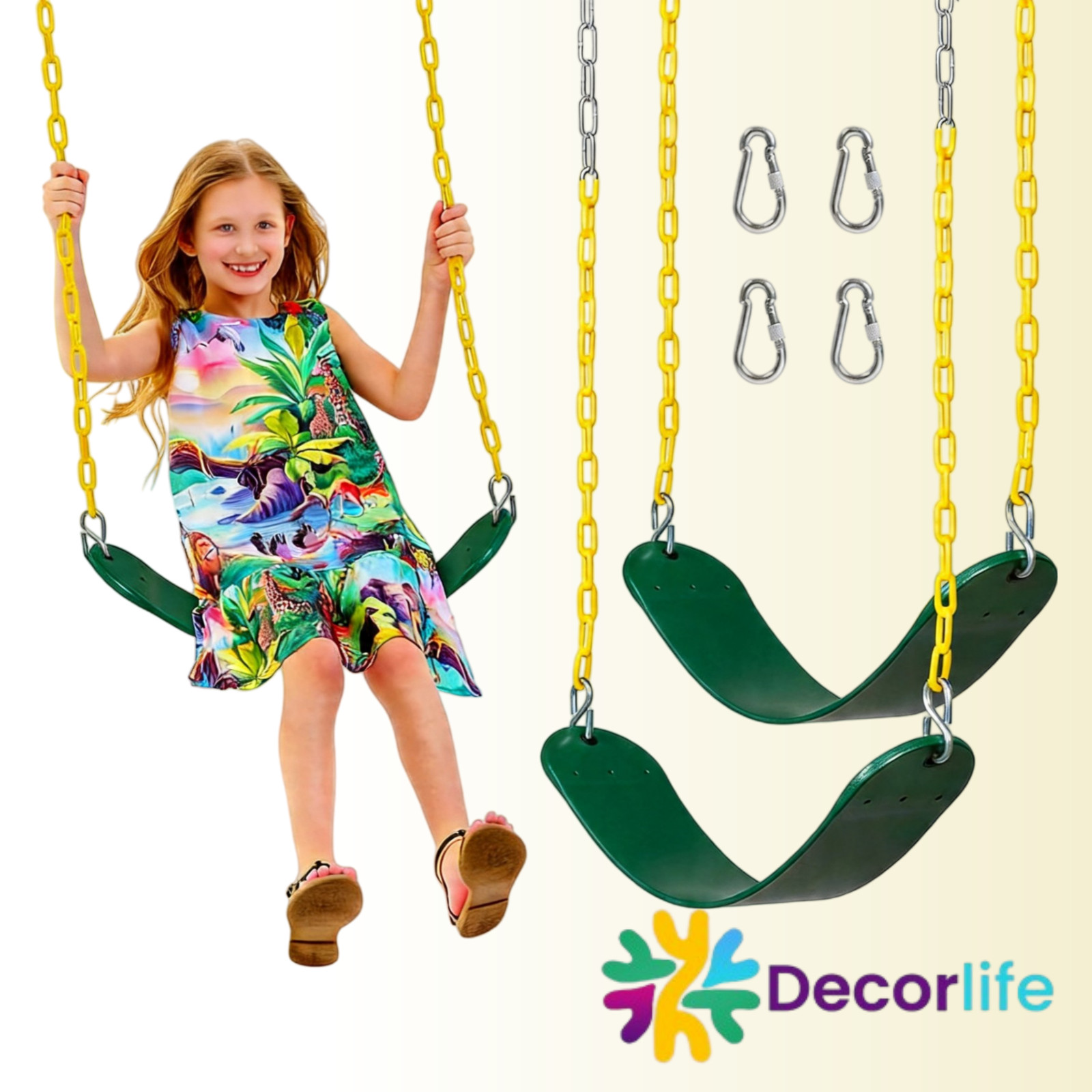 2-Pack Outdoor Swing Seats with 66\