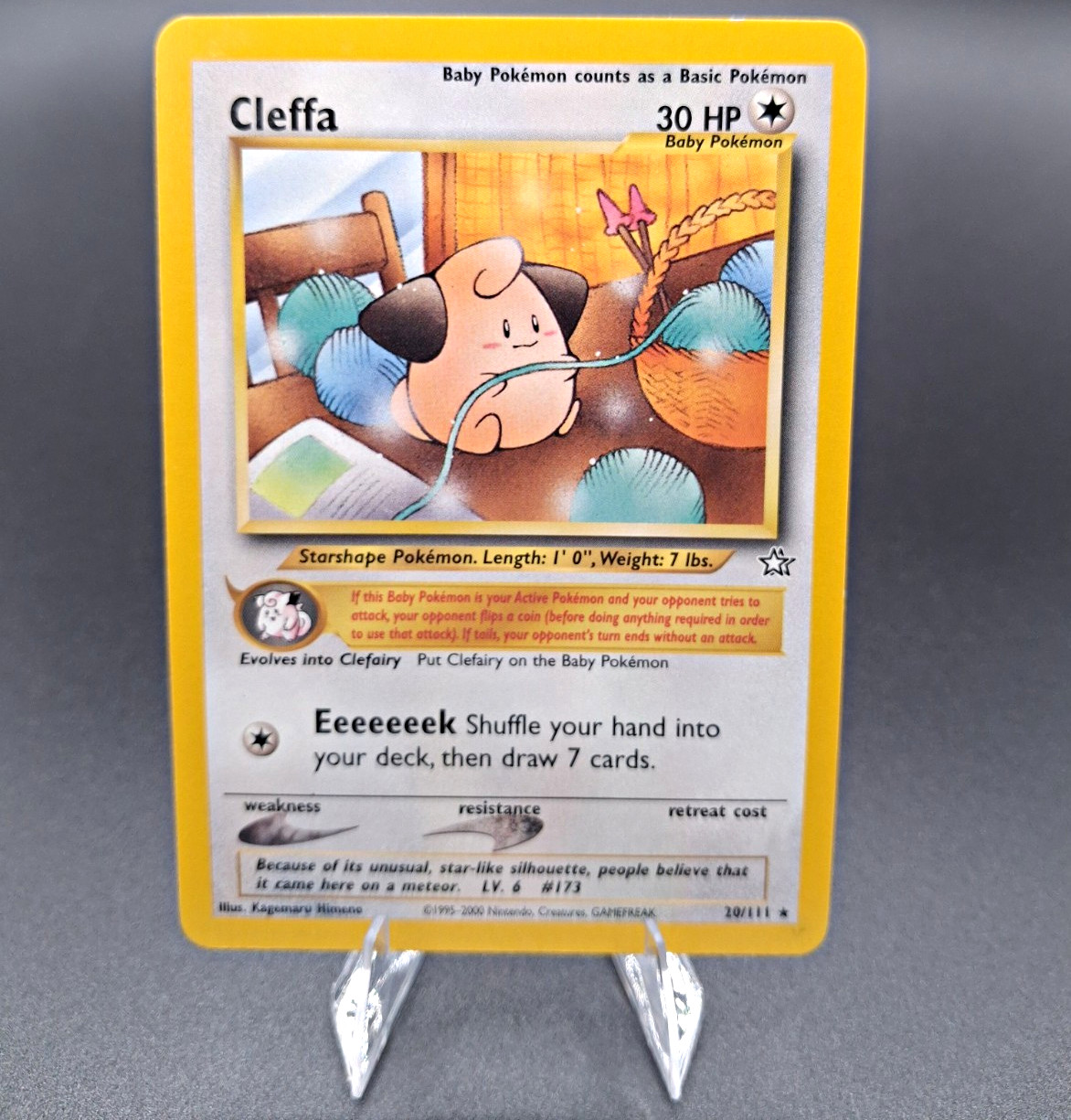 Pokemon TCG Cleffa 20/111 Rare Neo Genesis Unlimited 2000 English 30 HP Pokemon TCG Cleffa 20/111 Rare Neo Genesis Unlimited 2000 English 30 HP