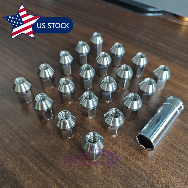 20Pcs M12x1.5 Stainless Steel Wheel Nuts Lug Nuts Universal Hex 19mm Length 35mm