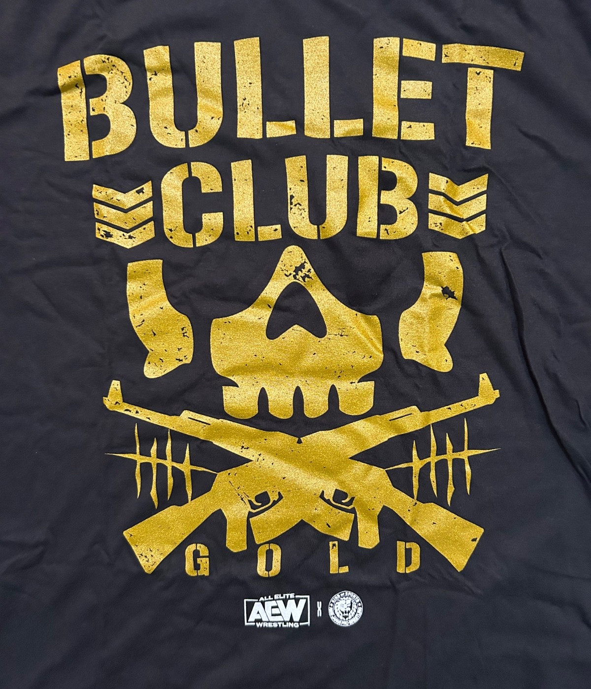 Bullet Club Gold All Elite Wrestling (AEW) x NJPW Black XL T-Shirt. NEW. Bullet Club Gold All Elite Wrestling (AEW) x NJPW Black XL T-Shirt. NEW.