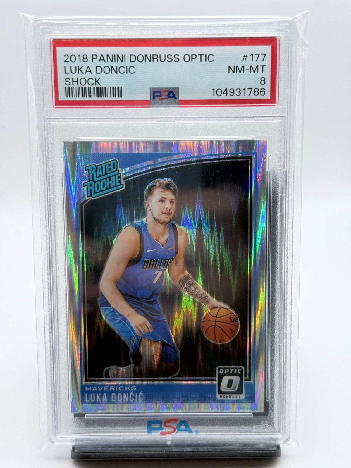 2018-19 Panini Donruss Optic - Rated Rookie Luka Dončić #177 Shock Prizm (RC) 2018-19 Panini Donruss Optic - Rated Rookie Luka Dončić #177 Shock Prizm (RC)