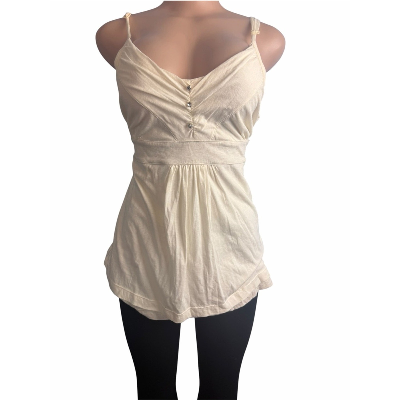 Outlooks Women\'s Y2K Cream Babydoll Top Size XL Outlooks Women\'s Y2K Cream Babydoll Top Size XL
