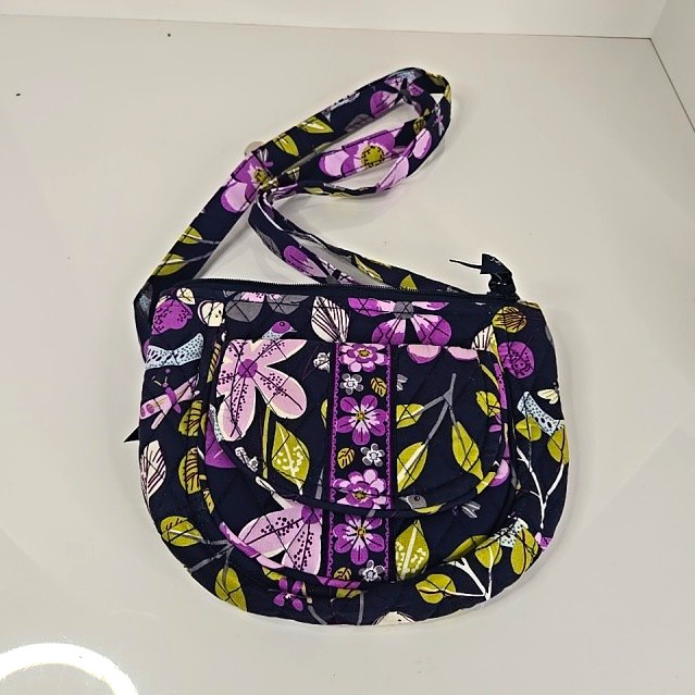 Vera Bradley Women\'s Small Purple Floral Nightingale Design Crossbody Vera Bradley Women\'s Small Purple Floral Nightingale Design Crossbody