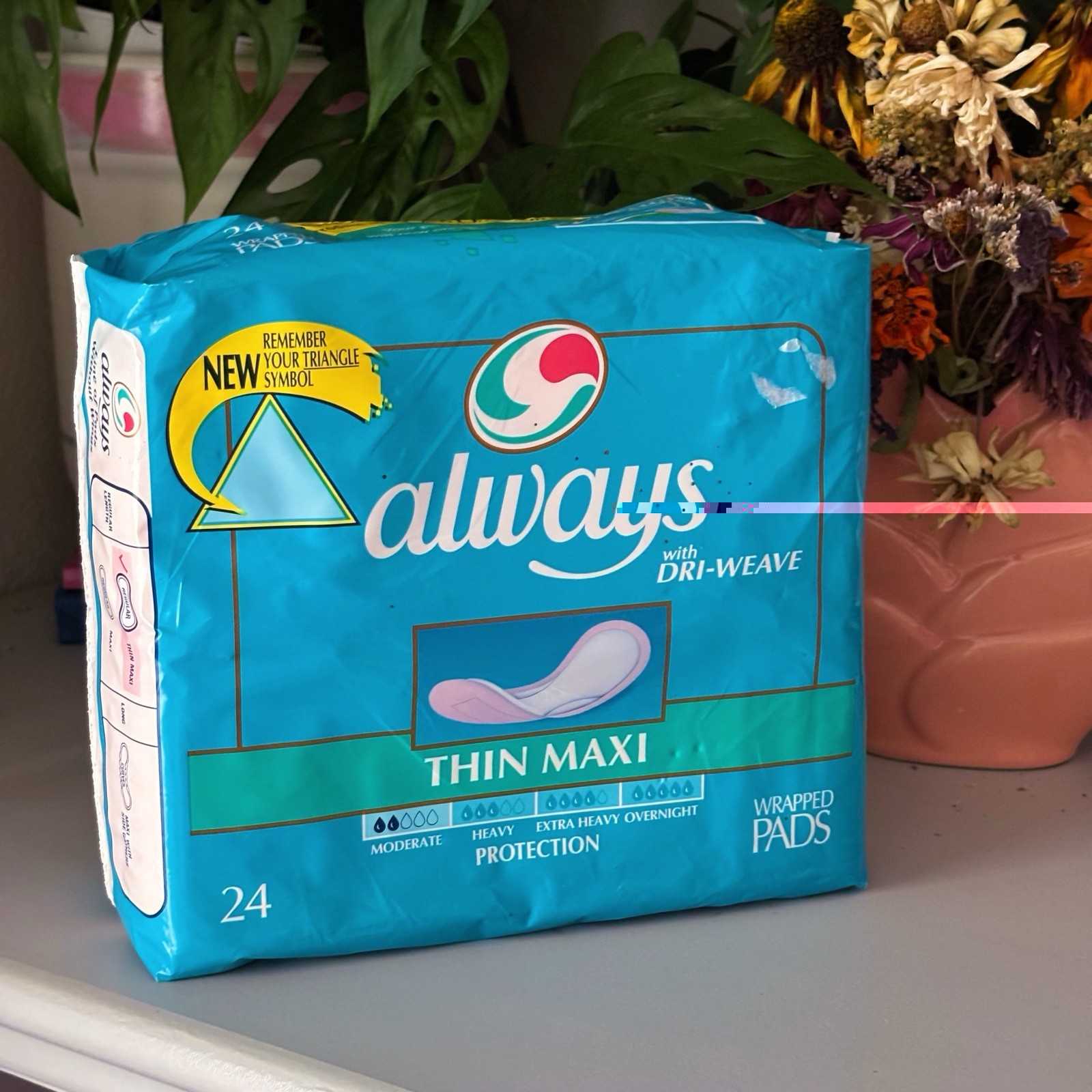 Vintage 1997 Always Thin Maxi Pads 24ct Sealed Dri-Weave No Wings NOS