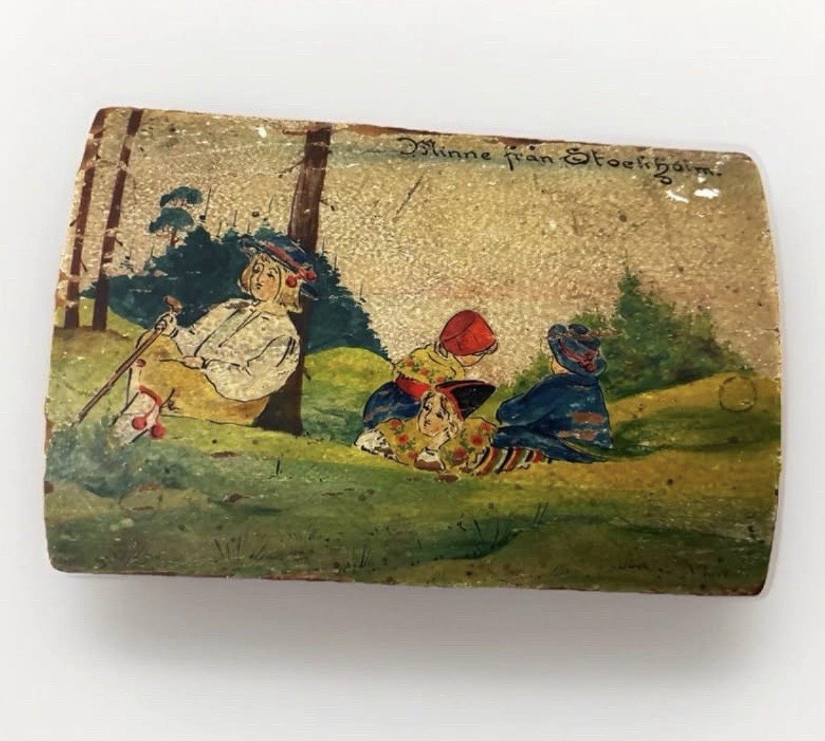 Antique Swedish Hand Painted Wooden Trinket Box w/ Keyhole Vintage Folk Souvenir Antique Swedish Hand Painted Wooden Trinket Box w/ Keyhole Vintage Folk Souvenir