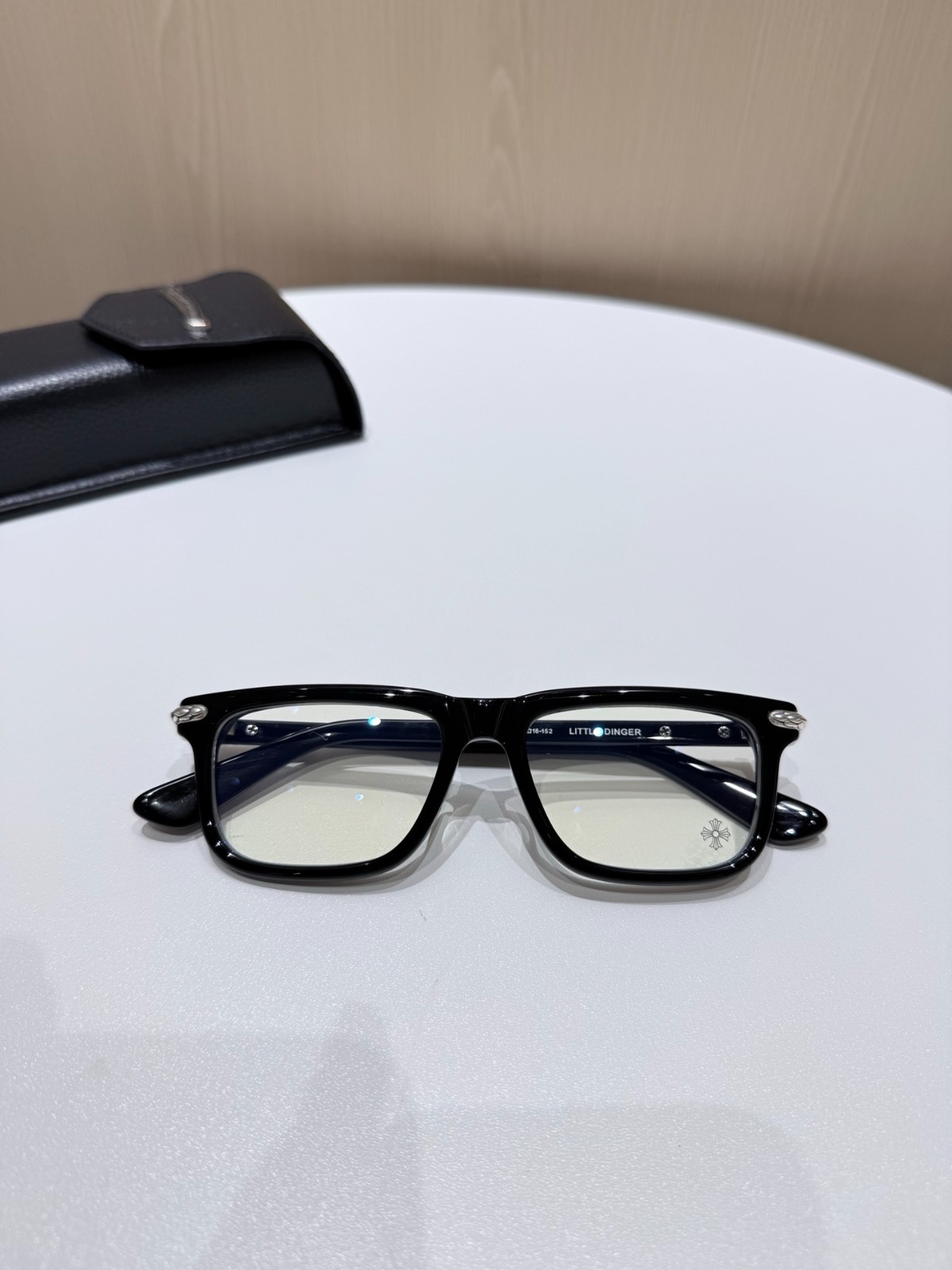 CHROME HEARTS LITTLE DINGER Eyeglasses Black Square Clear Lens 54-18-152 - NWB CHROME HEARTS LITTLE DINGER Eyeglasses Black Square Clear Lens 54-18-152 - NWB
