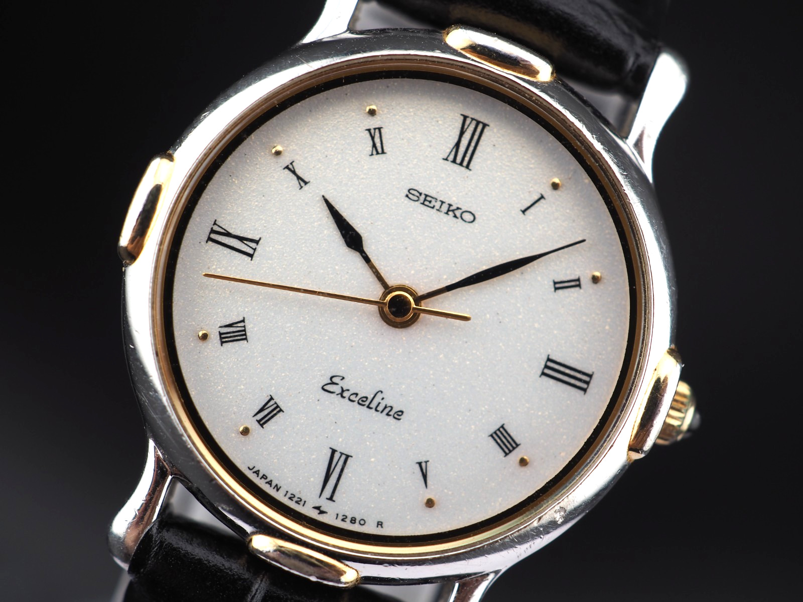▶️ Vintage 1987 N MINT Seiko EXCELINE 1221-0170 Gold Quartz Womens Watch JAPAN