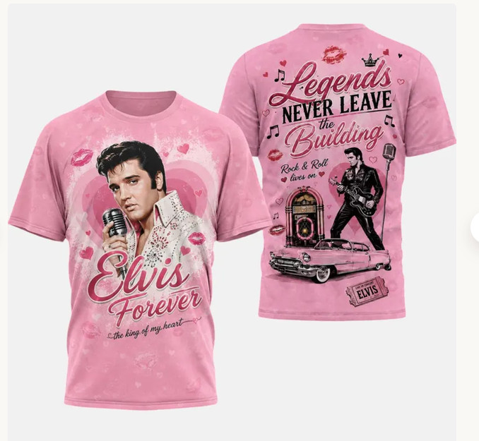 Elvis Presley Forever 3D Shirt, Elvis King Of Rock 2 Sided Shirt