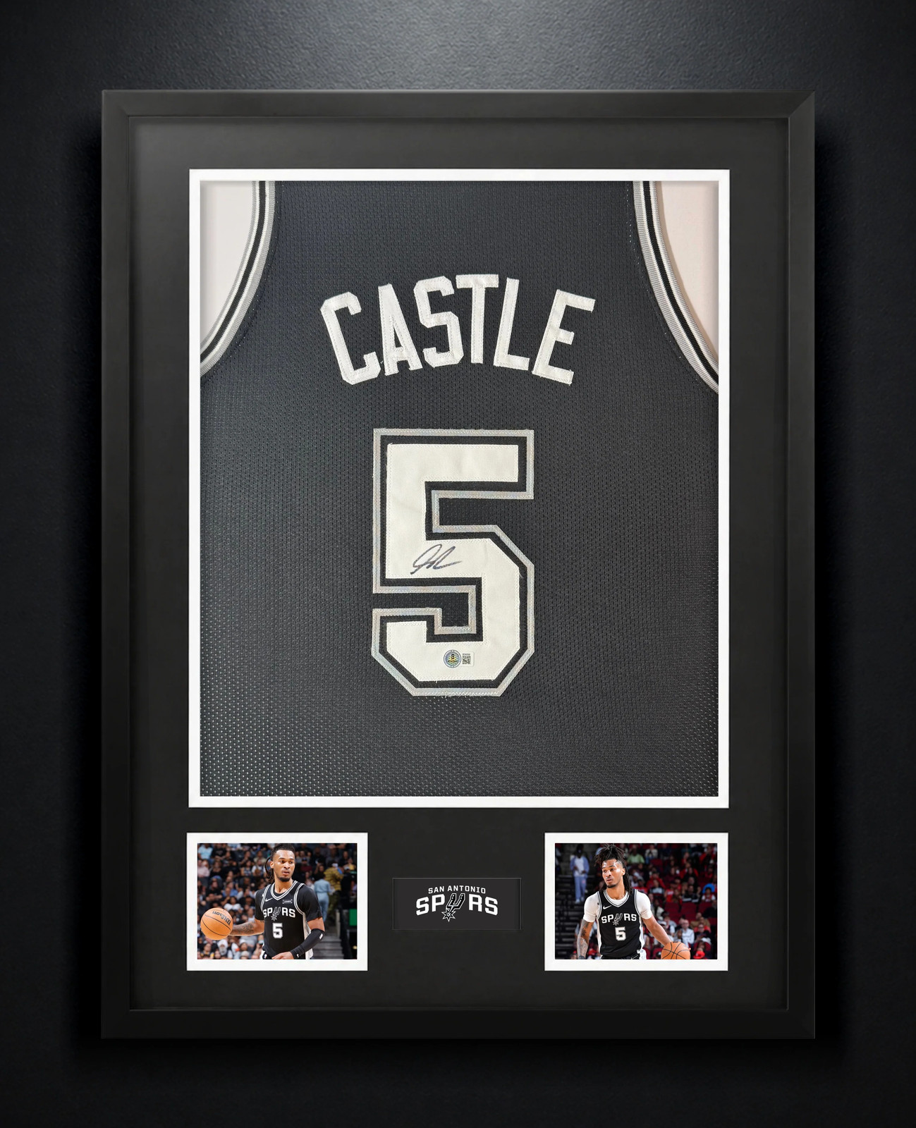 Stephon Castle Signed San Antonio Spurs Jersey Framed Beckett COA Auto Display