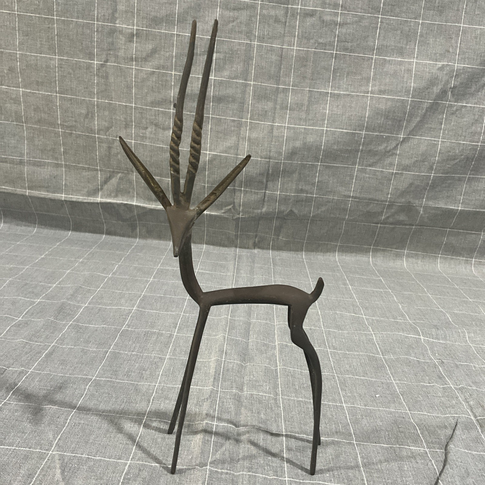 Antique Vintage Solid Brass African Antelope Gazelle Sculpture Statuette Antique Vintage Solid Brass African Antelope Gazelle Sculpture Statuette