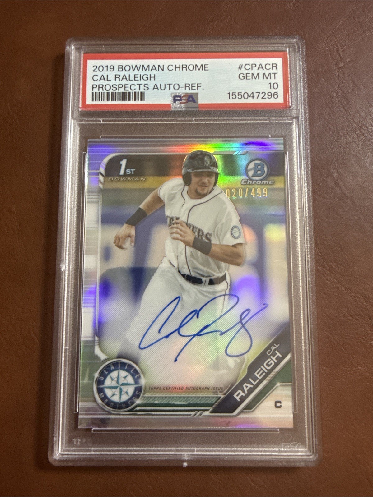 2019 Bowman Chrome Cal Raleigh #CPA-CR Refractor Auto /499 PSA 10 2019 Bowman Chrome Cal Raleigh #CPA-CR Refractor Auto /499 PSA 10