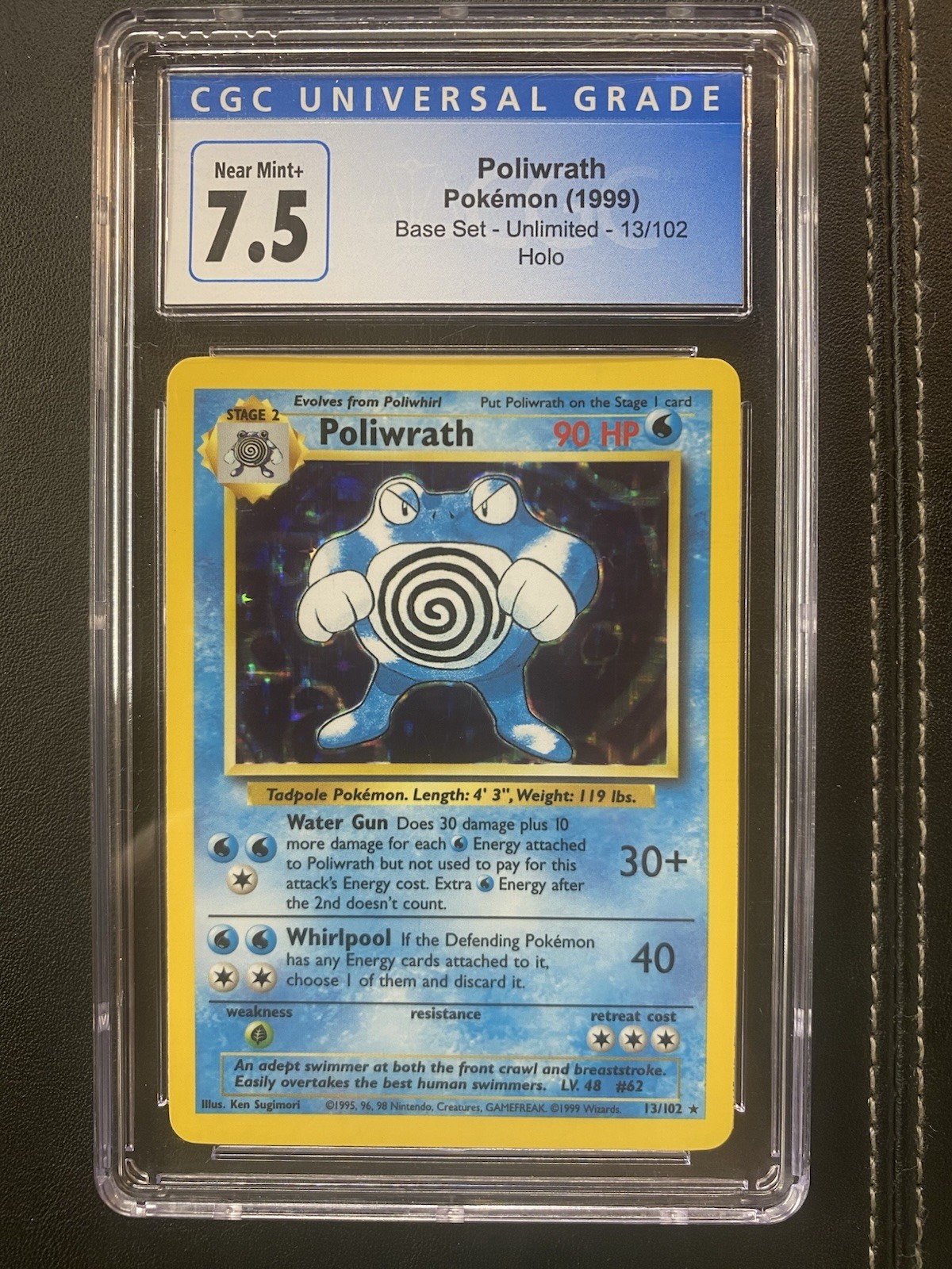 Poliwrath 013/102 1999 Pokémon TCG Base Set CGC 7.5 Blue Label Poliwrath 013/102 1999 Pokémon TCG Base Set CGC 7.5 Blue Label