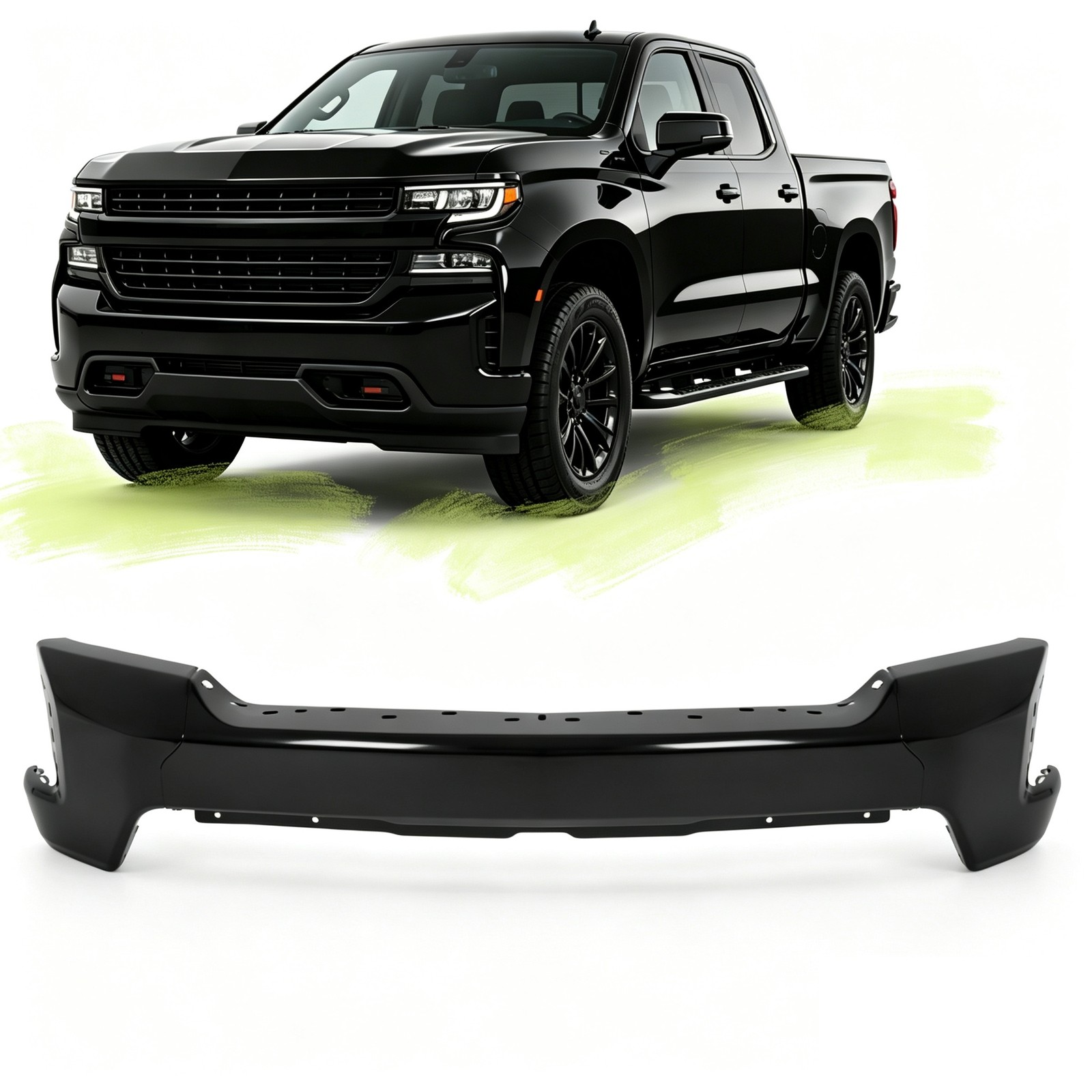 3PCS NEW Primered Steel Front Bumper Face Bar for 2019-2022 Chevy Silverado 1500