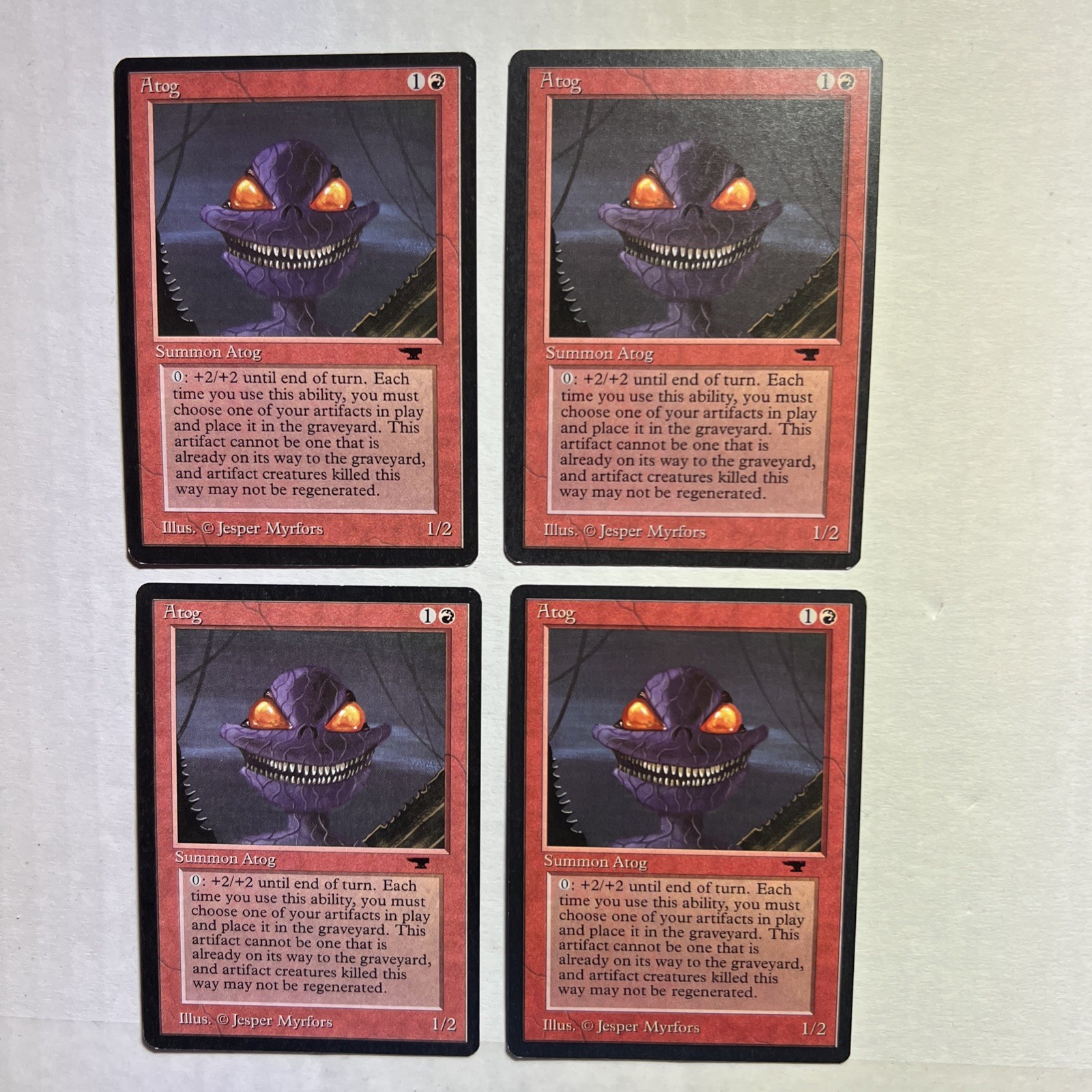 MTG Antiquities Playset x4 Atog M/NM 1994 release MTG Antiquities Playset x4 Atog M/NM 1994 release
