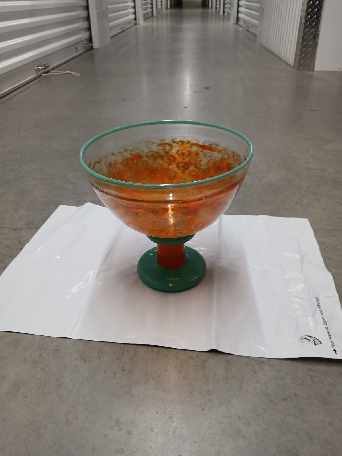 Kosta Boda Kjell Engman Signed Cancan Art Glass Compote Pedestal Footed Bowl Kosta Boda Kjell Engman Signed Cancan Art Glass Compote Pedestal Footed Bowl