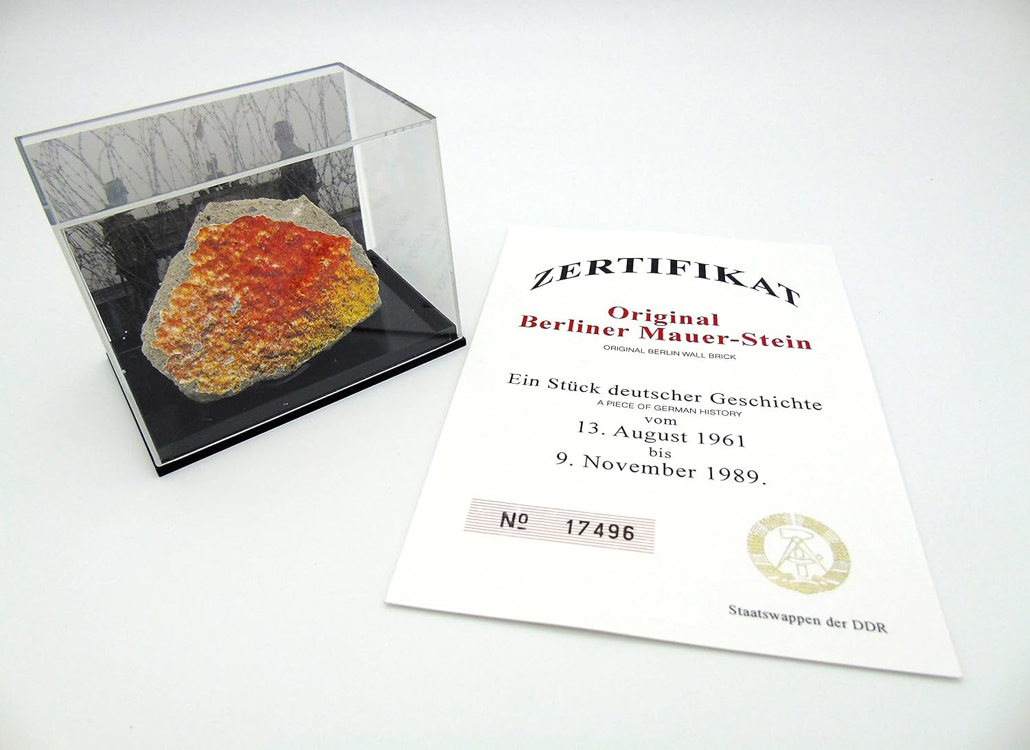 Original Piece of the Berlin Wall - Authentic Souvenir Original Piece of the Berlin Wall - Authentic Souvenir