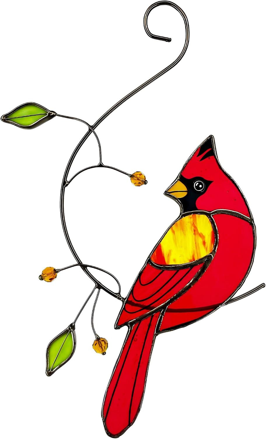 Cardinal Stained Glass Sun Catcher Window Hanging - Handmade Memorial Gifts for Cardinal Stained Glass Sun Catcher Window Hanging - Handmade Memorial Gifts for