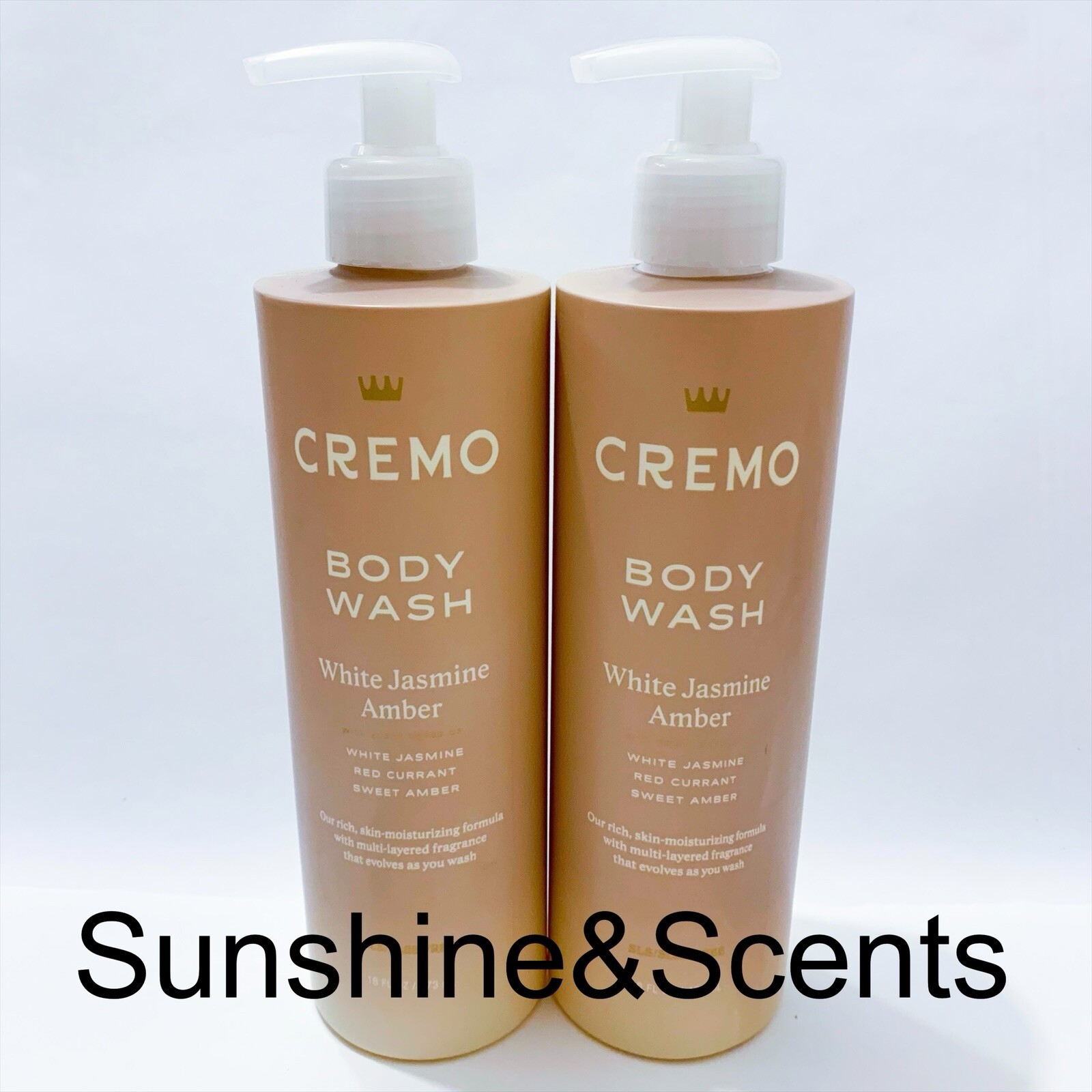 2-Pack CREMO White Jasmine Amber Women\'s Body Wash 16oz - TikTok Viral HTF NEW