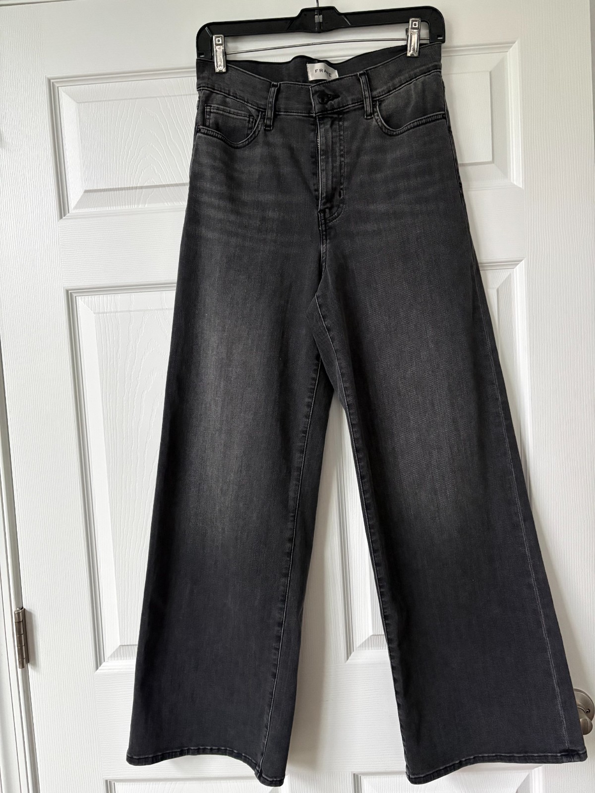 New without tag Women FRAME Le Slim Palazzo jeans, size 28, charcoal grey.