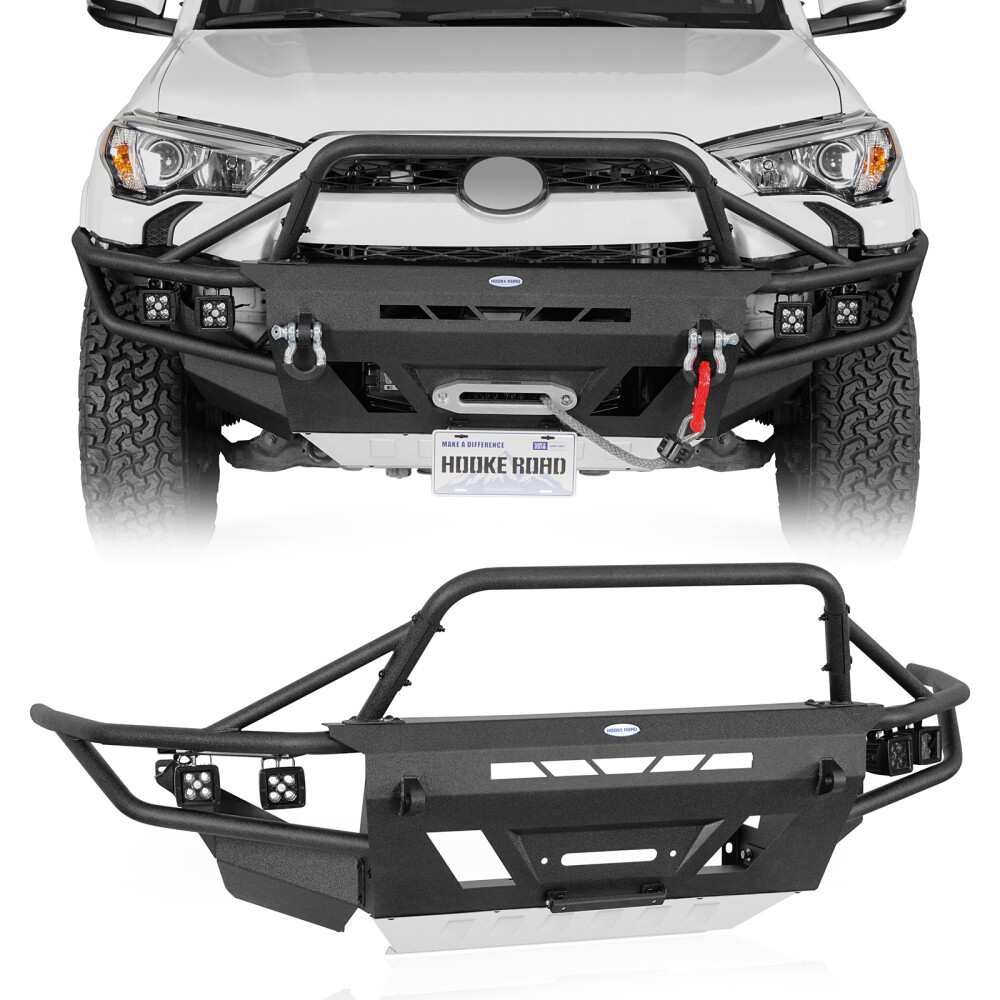 TUBULAR Steel Front Bumper w/ License Plate Mount Fit 2014-2024 Toyota 4RUNNER TUBULAR Steel Front Bumper w/ License Plate Mount Fit 2014-2024 Toyota 4RUNNER