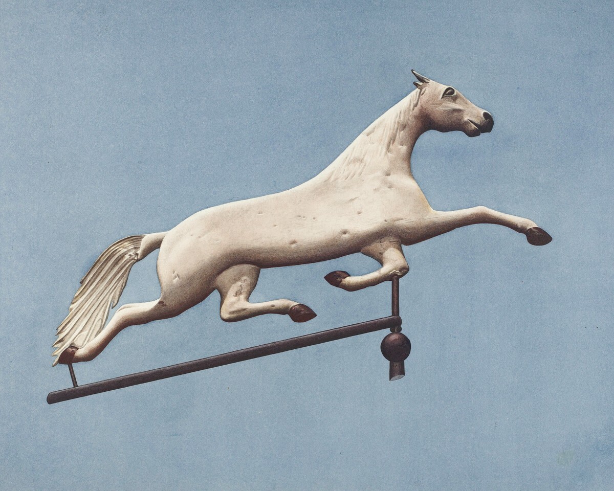 Horse Weather Vane by Henry Murphy Giclee Print of Vintage Western Drawing