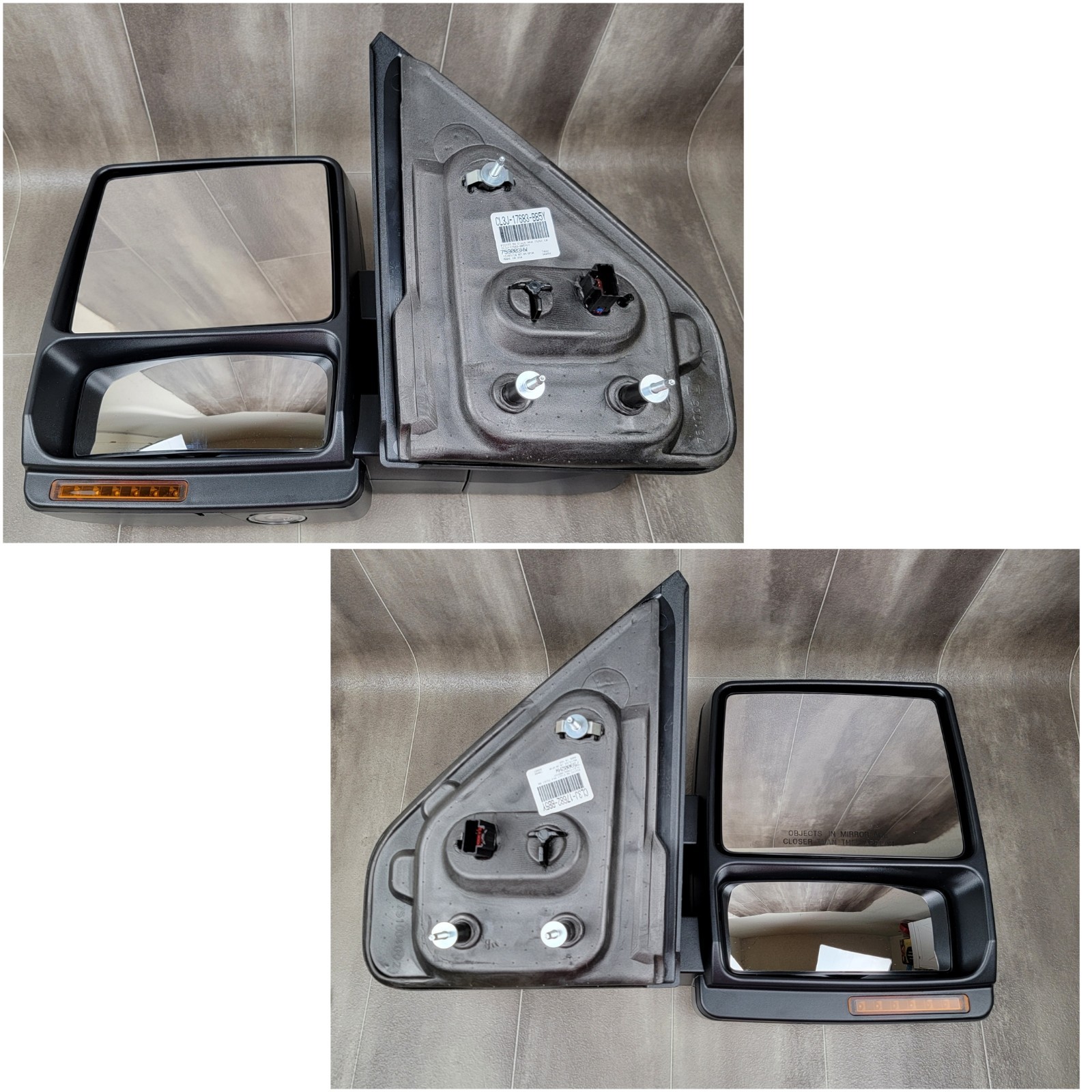 2007 thru 2014 F-150 OEM Ford Power Heat Telescopic Trailer Tow Mirror Set New