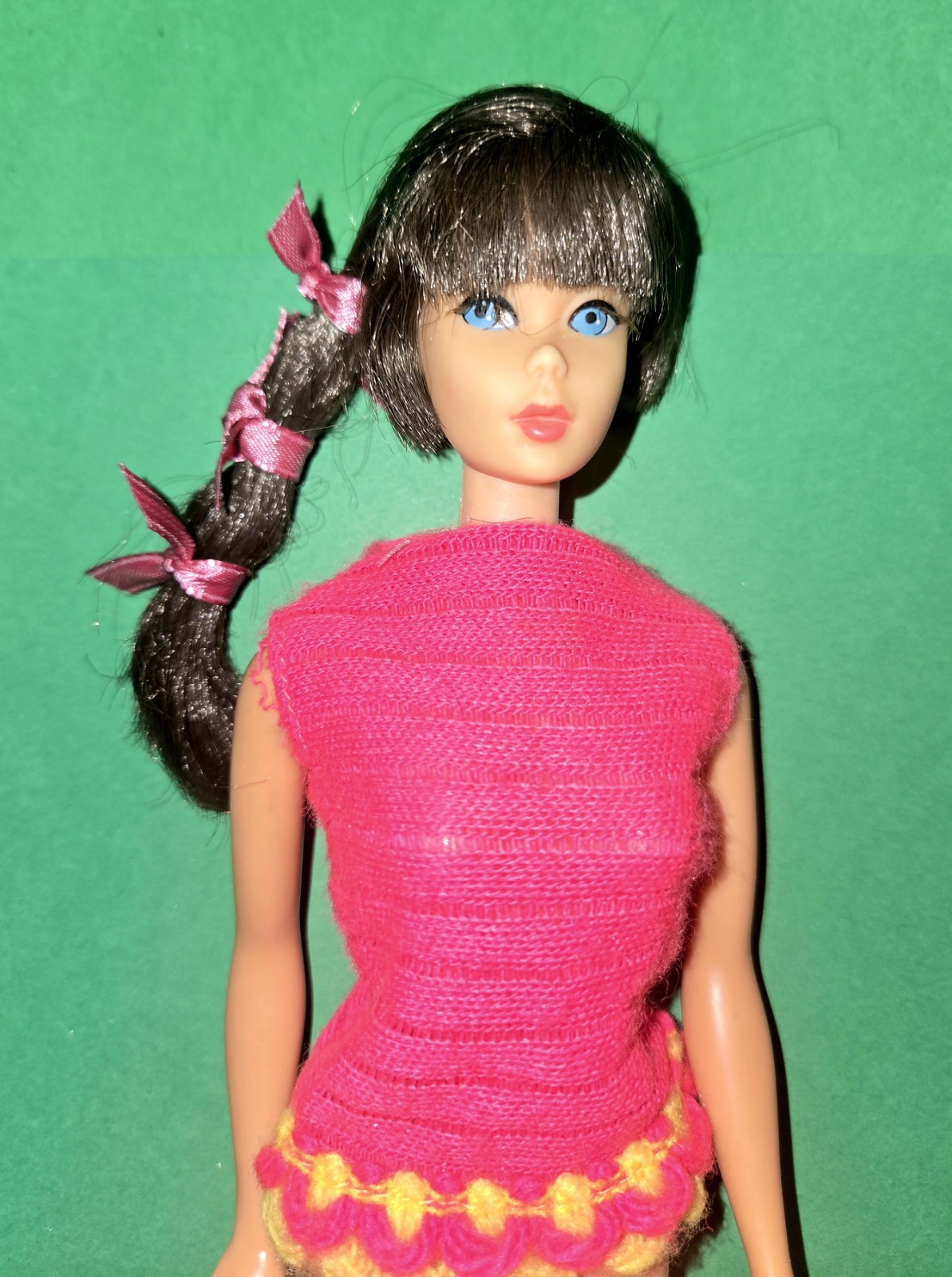 Vintage 1968 Talking Barbie #1115 Brunette Head on TNT Body, Orig. Bathing Top.