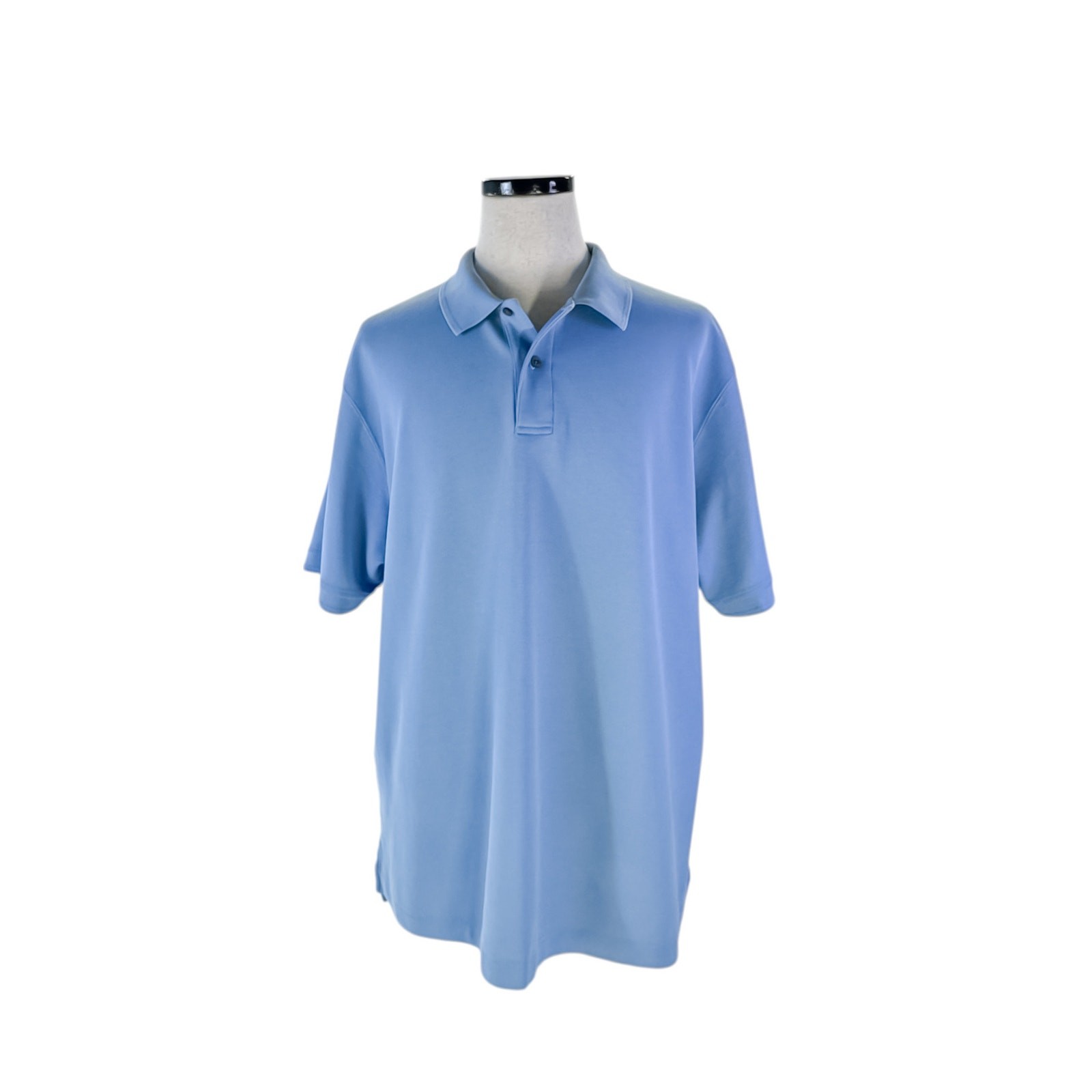 L.L. Bean Blue Short Sleeve Wrinkle Resistant 100% Cotton Polo Shirt Men\'s XL