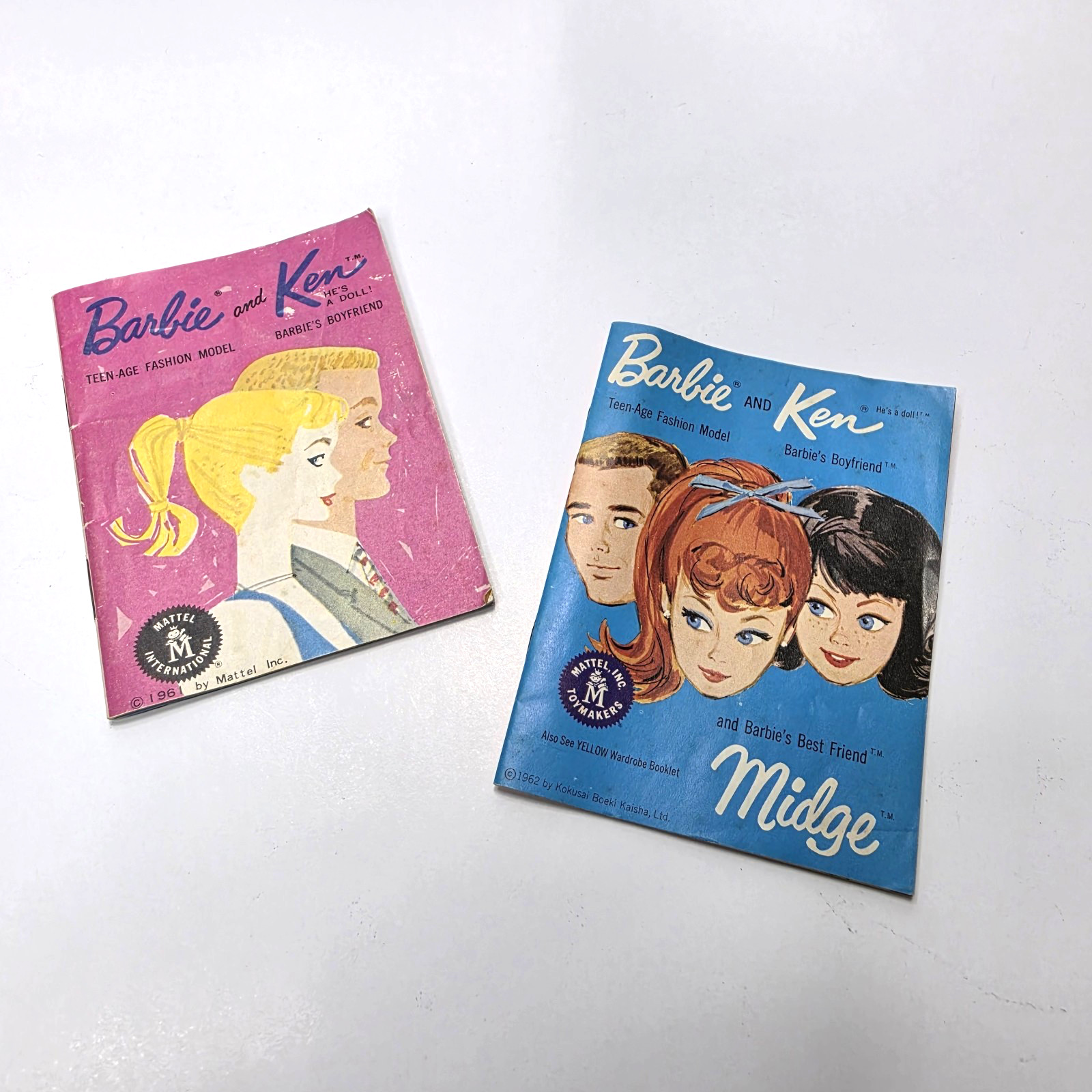 Vtg 1961 & 1962 Barbie Ken & Midge Booklets Pamphlets Set of 2 Pink & Blue *READ Vtg 1961 & 1962 Barbie Ken & Midge Booklets Pamphlets Set of 2 Pink & Blue *READ