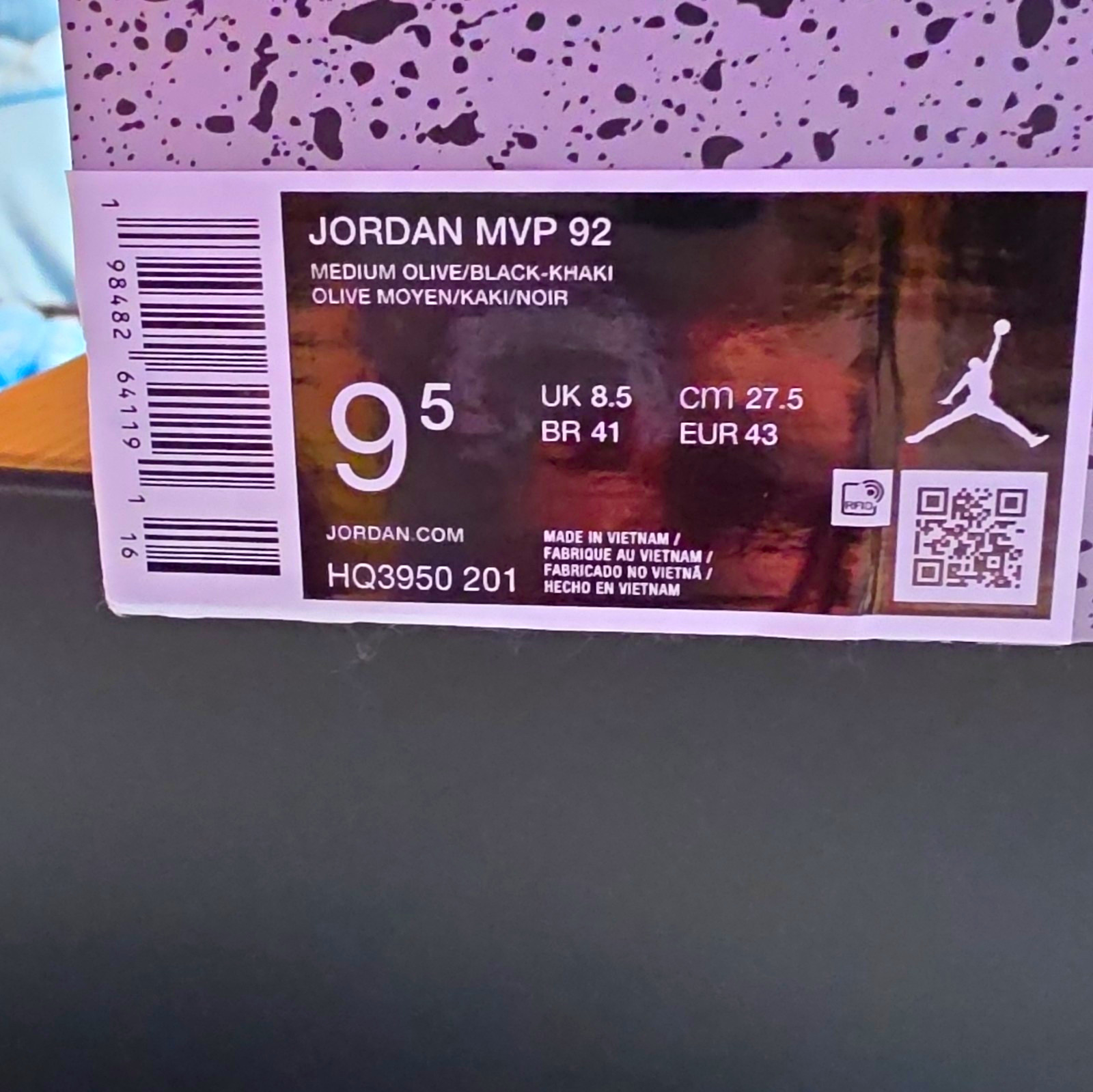 Jordan Air Jordan MVP 92 Medium Olive/Black/Khaki Low Top Lace Up HQ3950-201 Jordan Air Jordan MVP 92 Medium Olive/Black/Khaki Low Top Lace Up HQ3950-201