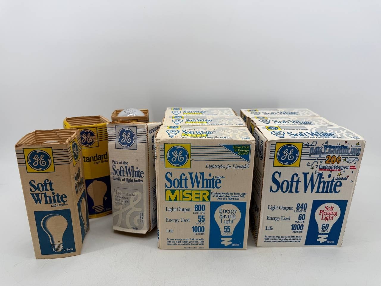 Vintage GE Soft White Light Bulbs New Old Stock Set 30