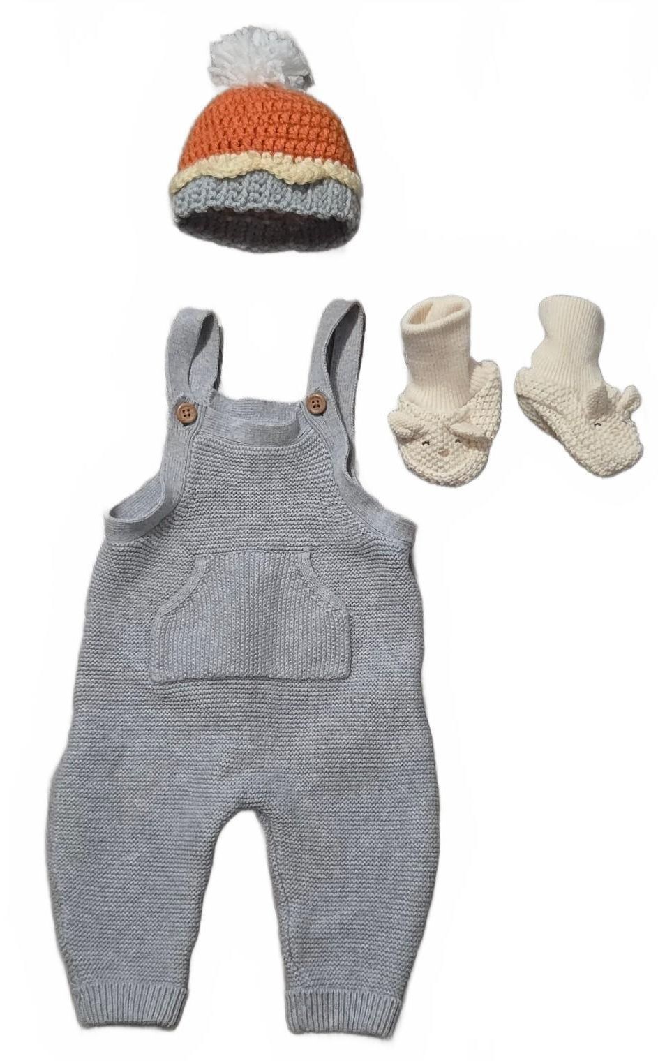 Little Planet Organic Cotton Baby Overalls Set with Hat and Booties, 3 Months Little Planet Organic Cotton Baby Overalls Set with Hat and Booties, 3 Months