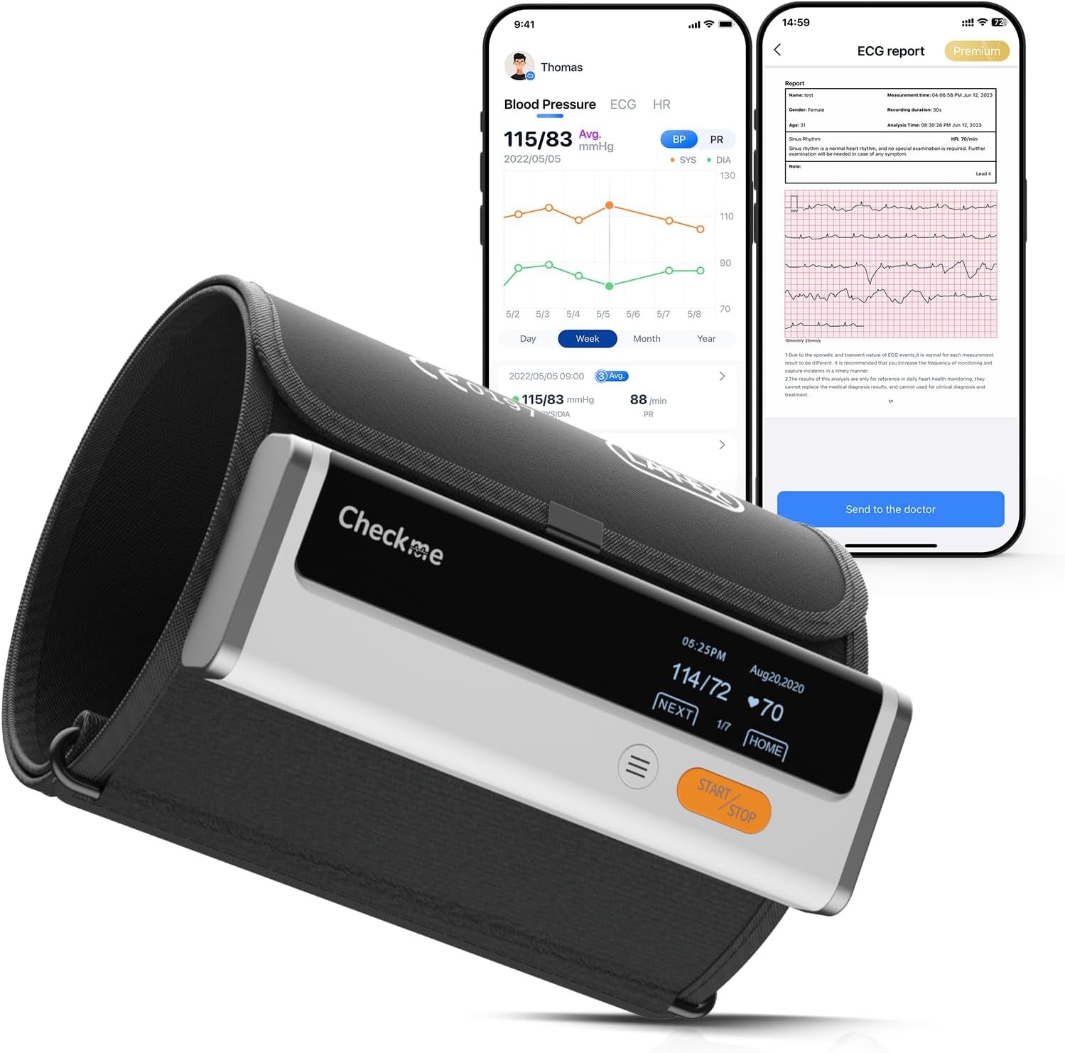 Checkme BP2 Blood Pressure Monitor for Home Use - Upper Arm Bluetooth BP Machine Checkme BP2 Blood Pressure Monitor for Home Use - Upper Arm Bluetooth BP Machine
