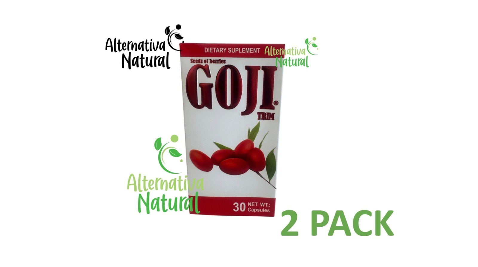 2 PACK GOJI TRIM NATURAL WEIGHT LOSS GOJI BERRY SEEDS - 60 CAPSULES 2 PACK GOJI TRIM NATURAL WEIGHT LOSS GOJI BERRY SEEDS - 60 CAPSULES