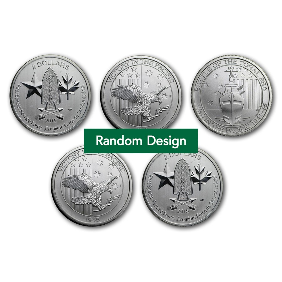 1/2 oz Silver Coin - Random Design - Lot of 5