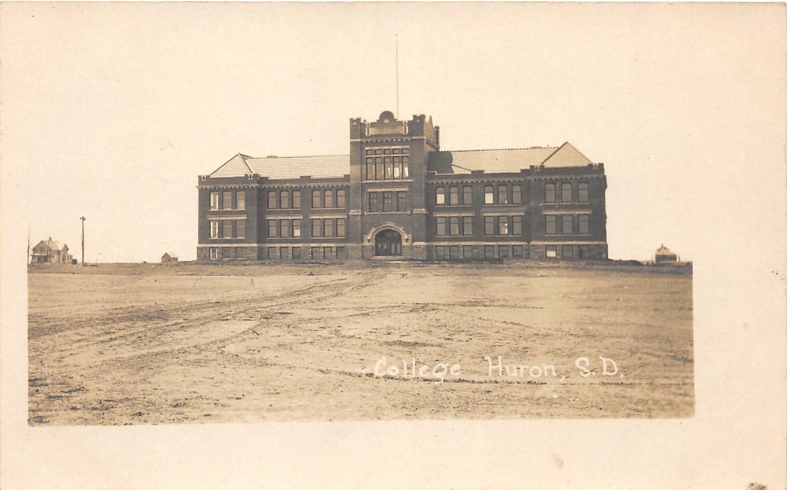 G12/ Huron South Dakota Postcard RPPC c1920s College Building